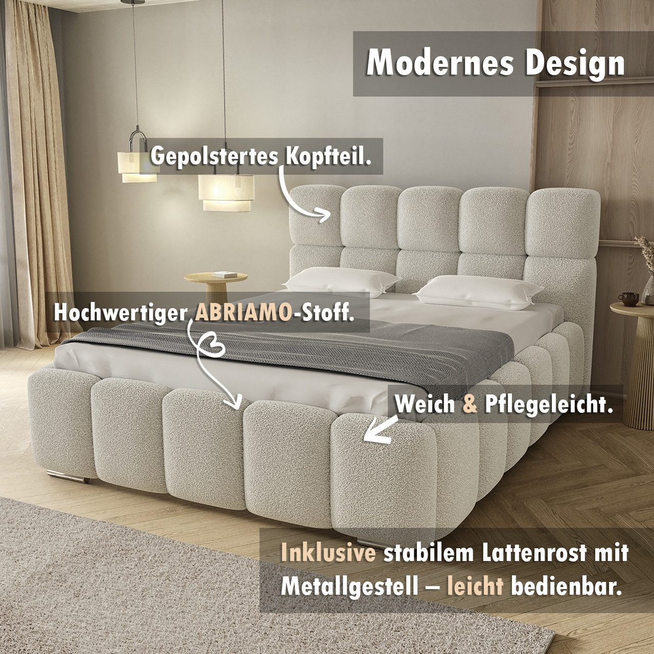 thematys Polsterbett 140x200 160x200 180x200 200x200cm Bettkasten + Lattenr günstig online kaufen