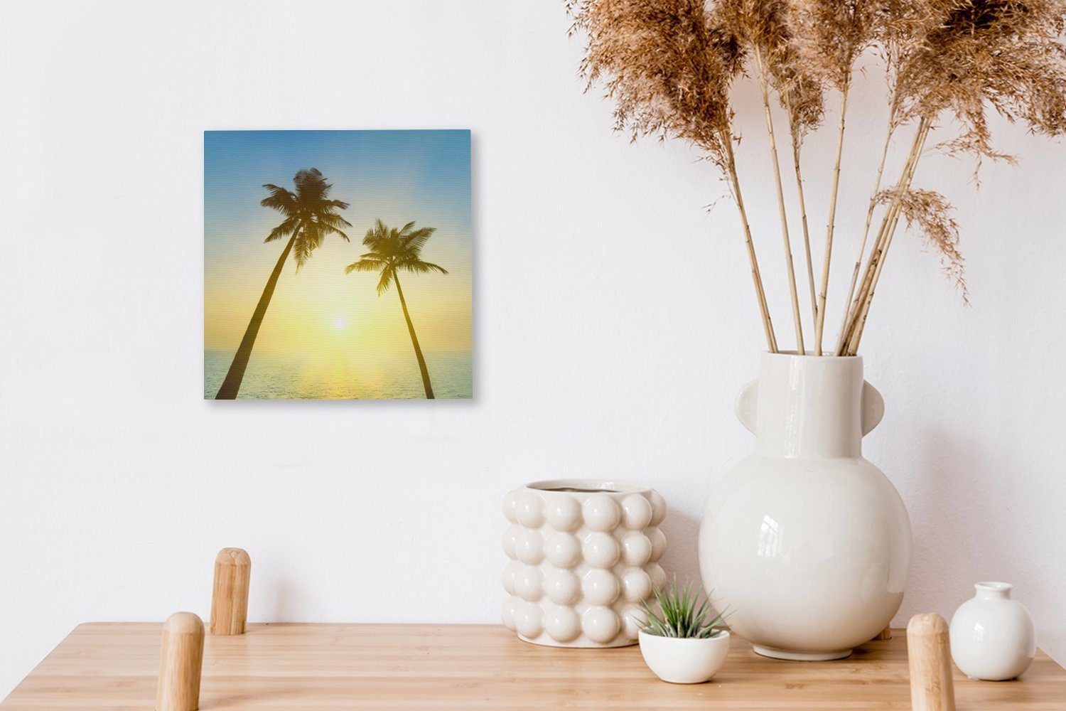 Palmen, - (1 Sonnenuntergang - Schlafzimmer Strand OneMillionCanvasses® Leinwand Leinwandbild für St), Wohnzimmer Bilder