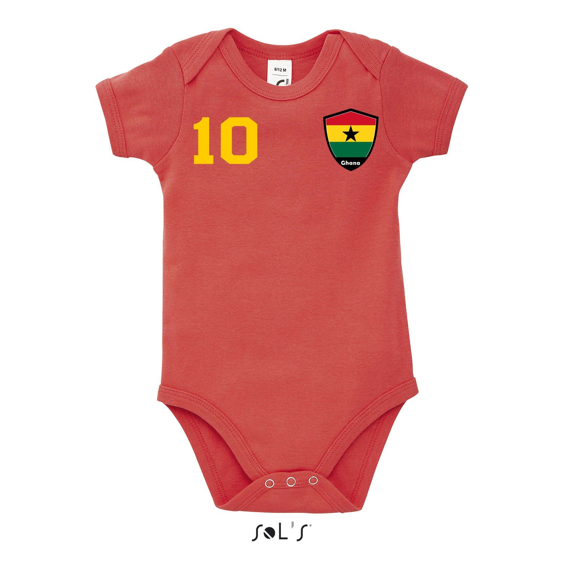 Kinder Brownie Afrika Strampler Baby Weltmeister & Blondie Fußball Ghana Trikot Cup Sport Handball