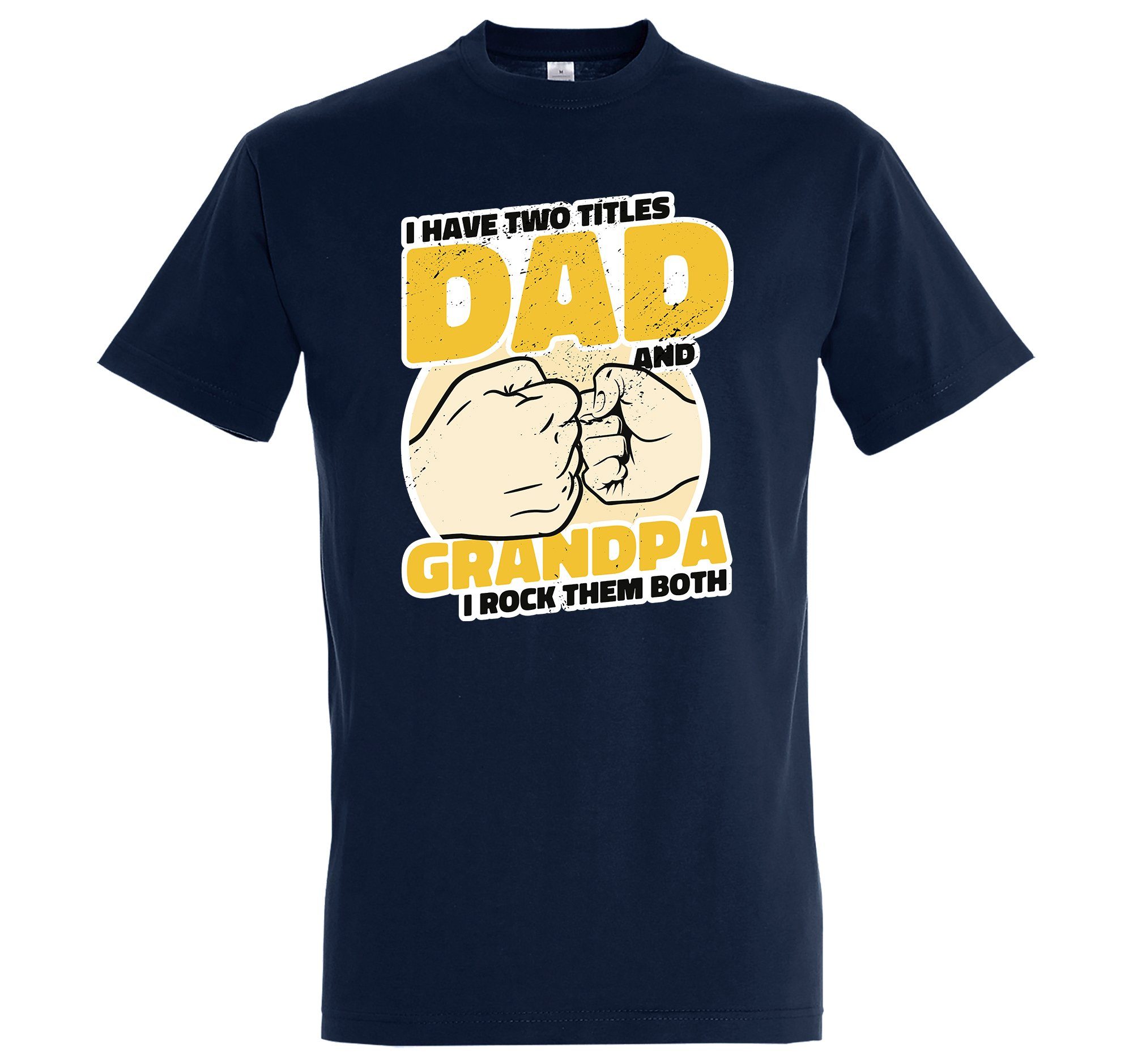 Youth Designz T-Shirt Dad And Grandpa Herren Shirt mit trendigem Frontprint Navyblau