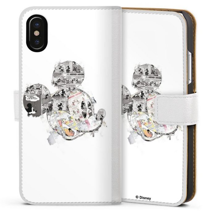 DeinDesign Handyhülle Mickey Mouse Offizielles Lizenzprodukt Disney Mickey Mouse - Collage Apple iPhone Xs Hülle Handy Flip Case Wallet Cover Handytasche Leder