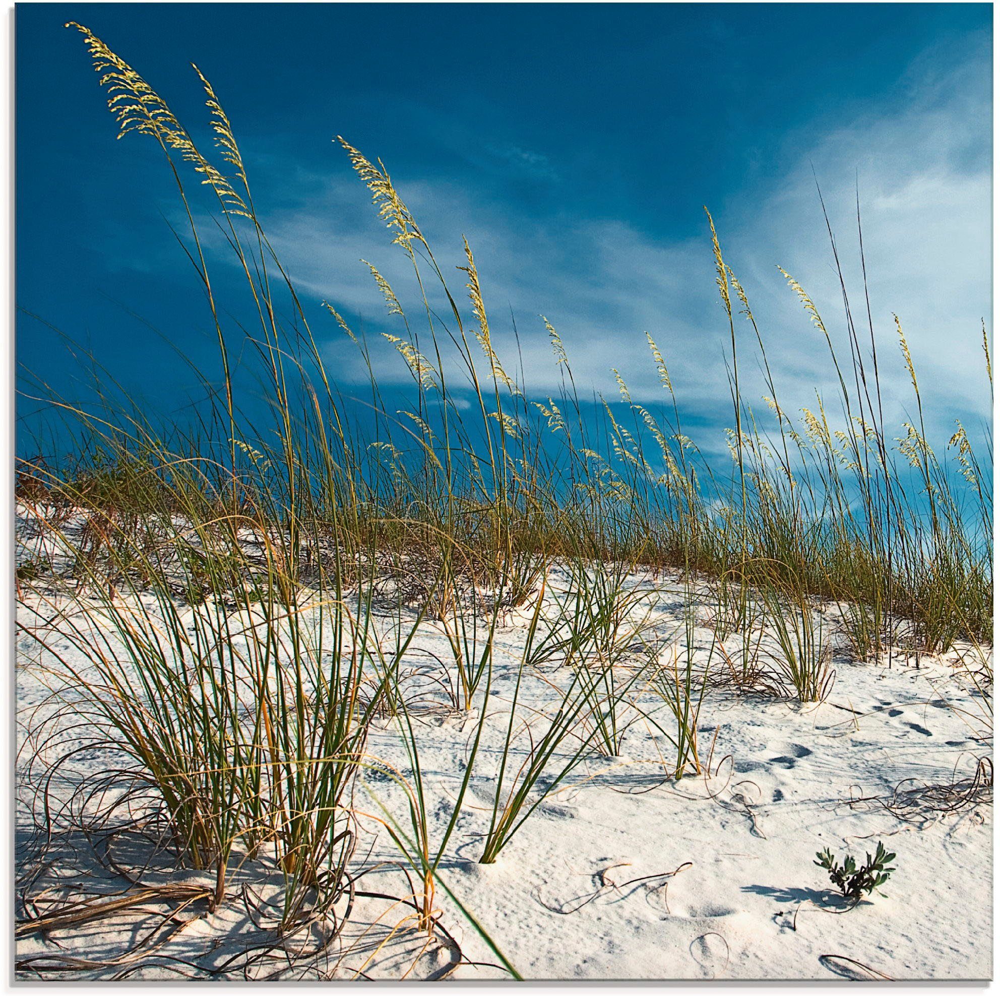 (1 Gräser, und St), verschiedenen Sanddüne Artland Größen Strand in Glasbild