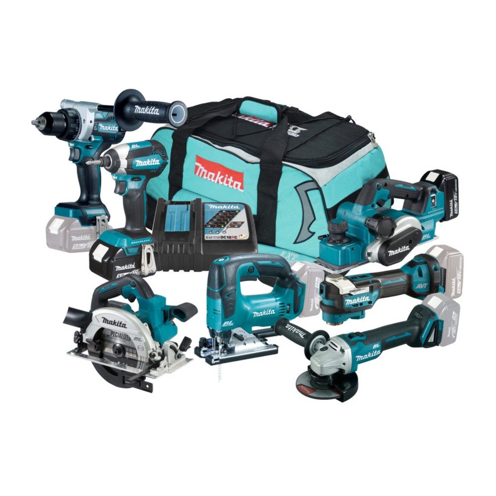 Makita Akku-Schlagbohrschrauber DLX7019TX1 Werkzeug-Satz für Profis in robuster Qualität