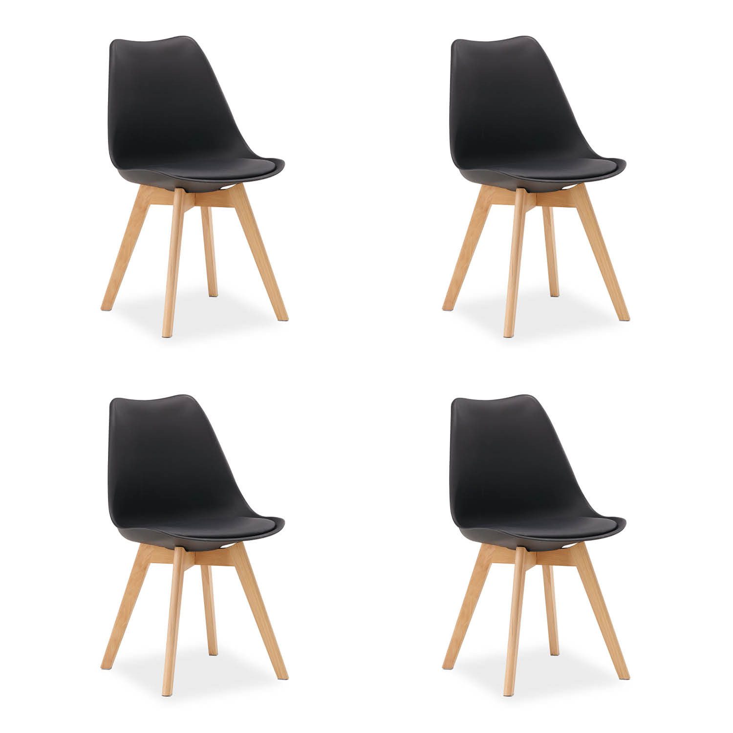 Homestyle4u Küchenstuhl Esszimmer Stühle Esstisch Küche Esszimmer Weiß Grau Schwarz (Spar-Set, 4 St), 4er Set, 4 Stühle, Skandinavisch, stabil