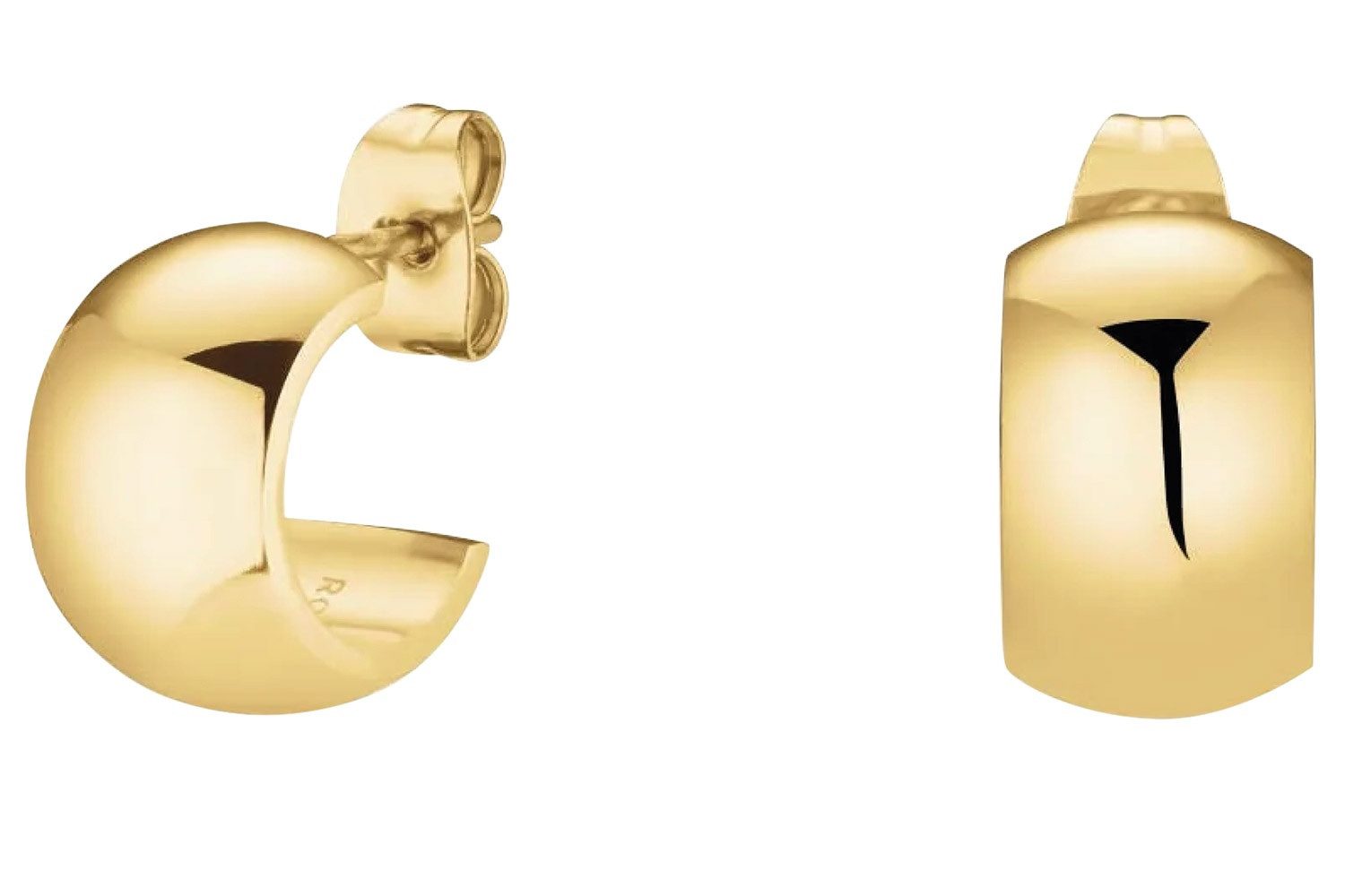 ROSEFIELD Paar Creolen Damen-Kleine Breite Goldfarben