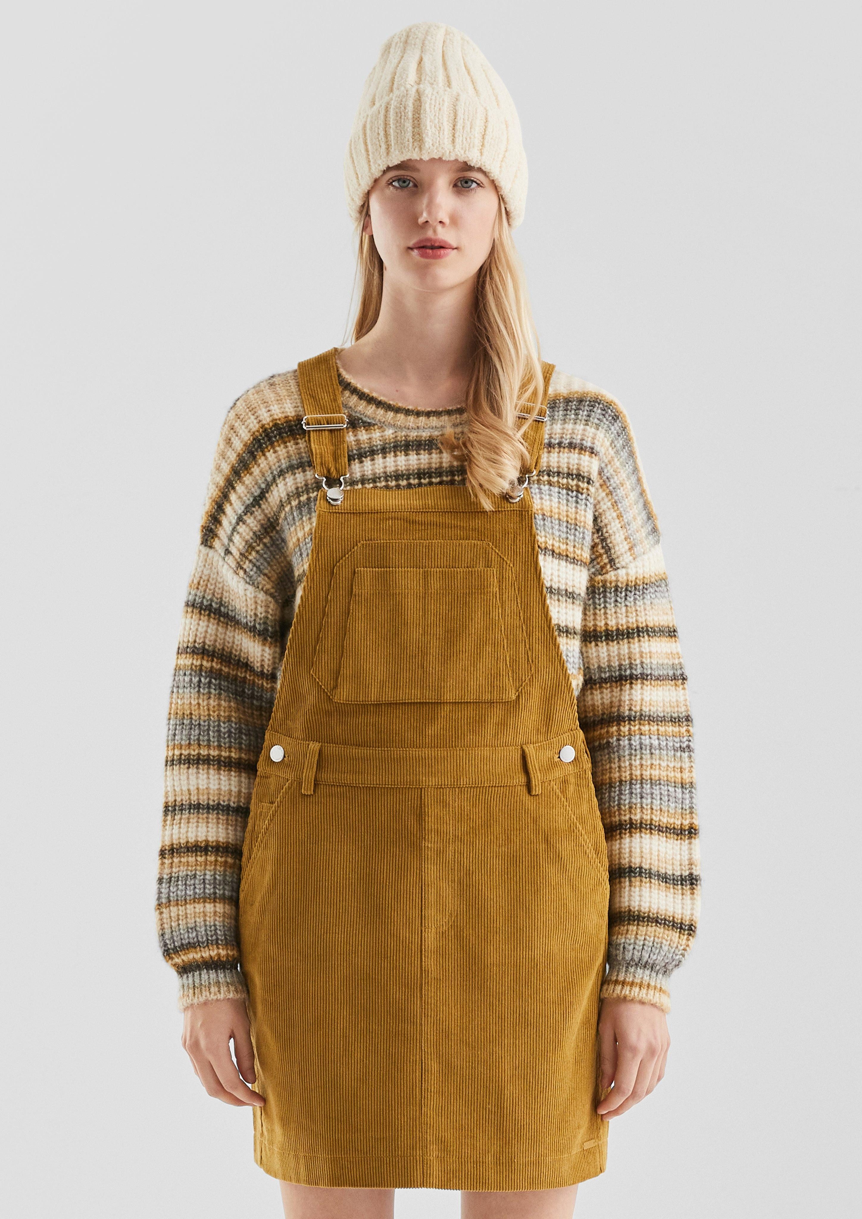QS Minikleid Mini-Latzkleid aus Cord günstig online kaufen