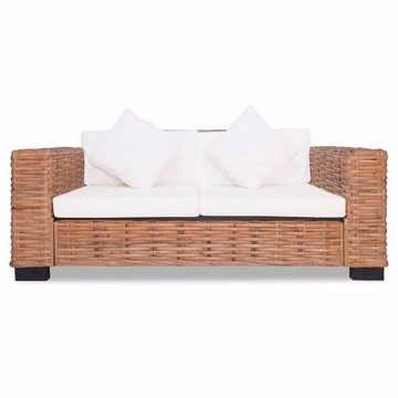 vidaXL Sofa 2-Sitzer-Sofa Natürliches Rattan Couch