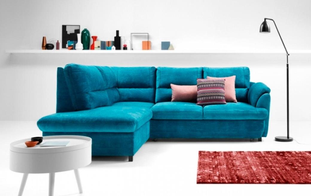 JVmoebel Ecksofa Luxus Sofa Eckgarnitur Ecksofa L Form Couch Blau Polstersofa Sitz, 2 Teile, Made in Europe