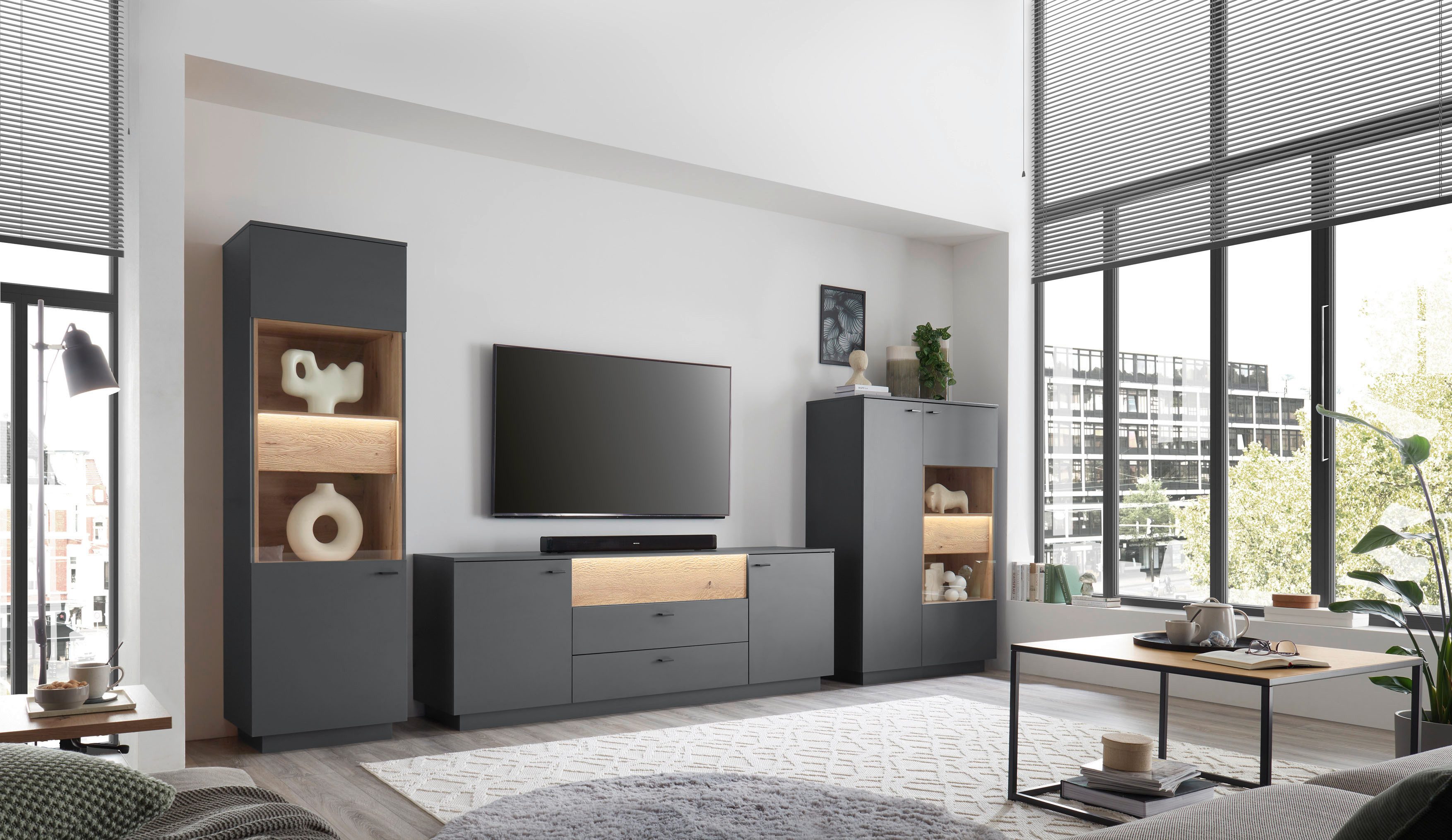 Mäusbacher Couchtisch, Couchisch BHT 80x45x80 cm mit Metallgestell