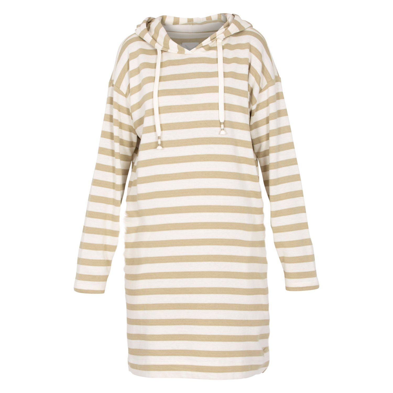 Blue Sportswear Sweatkleid San Remo striped Hood Dress Kapuzenkleid mit Streifen aus Baumwolle Beige