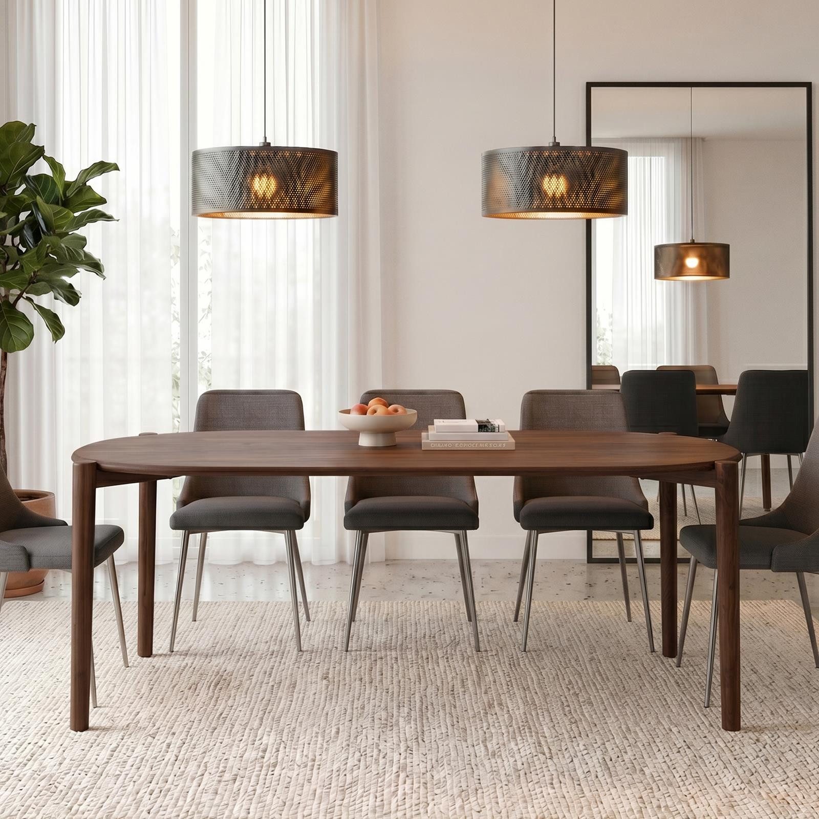 IDIMEX Esstisch SALEM, Esszimmertisch 200x90 cm aus massivem Akazienholz Dunkelbraun