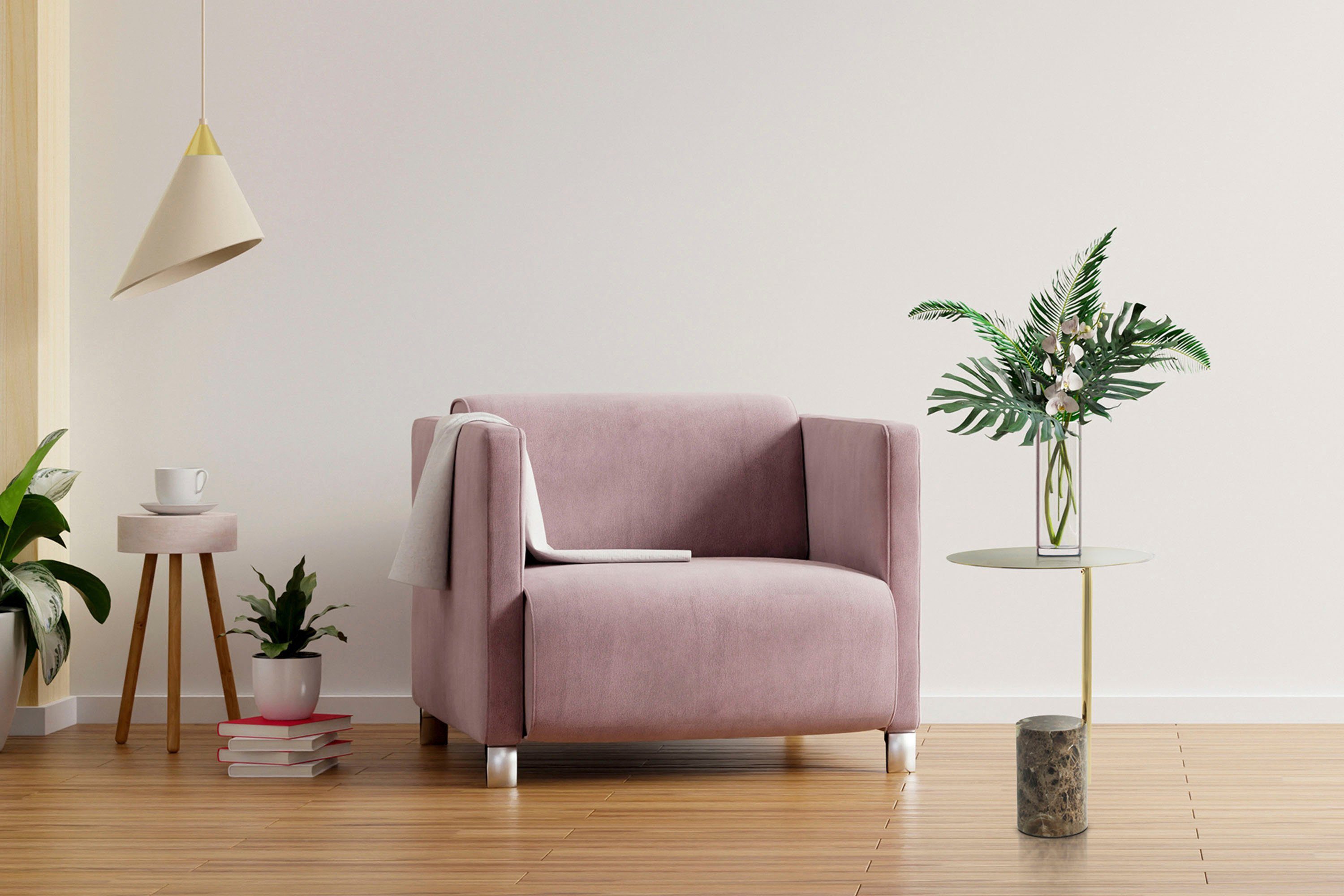 Kayoom Beistelltisch Rocio, Ausgefallenes Design,Stabiler Marmor-Sockel (1-St), ausgefallenes Gestell, stabiler Marmorfuß, marmorierte Glasplatte