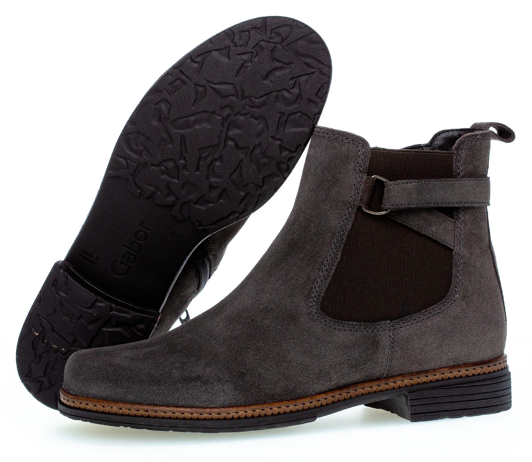 Stiefelette Gabor mit Zierriemchen grau