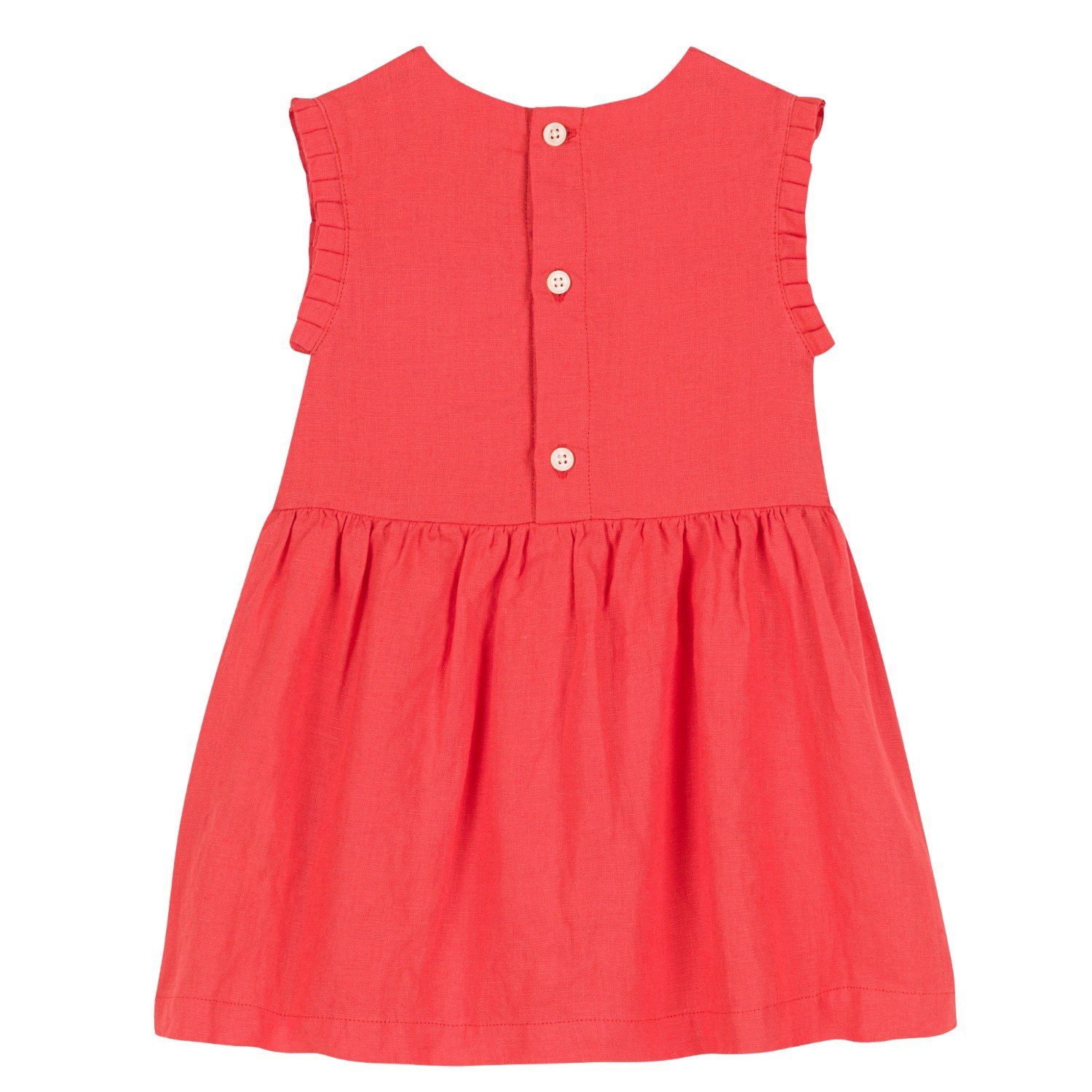 Petit Bateau Sommerkleid Petit Bateau süßes hellrotes Leinenkleid