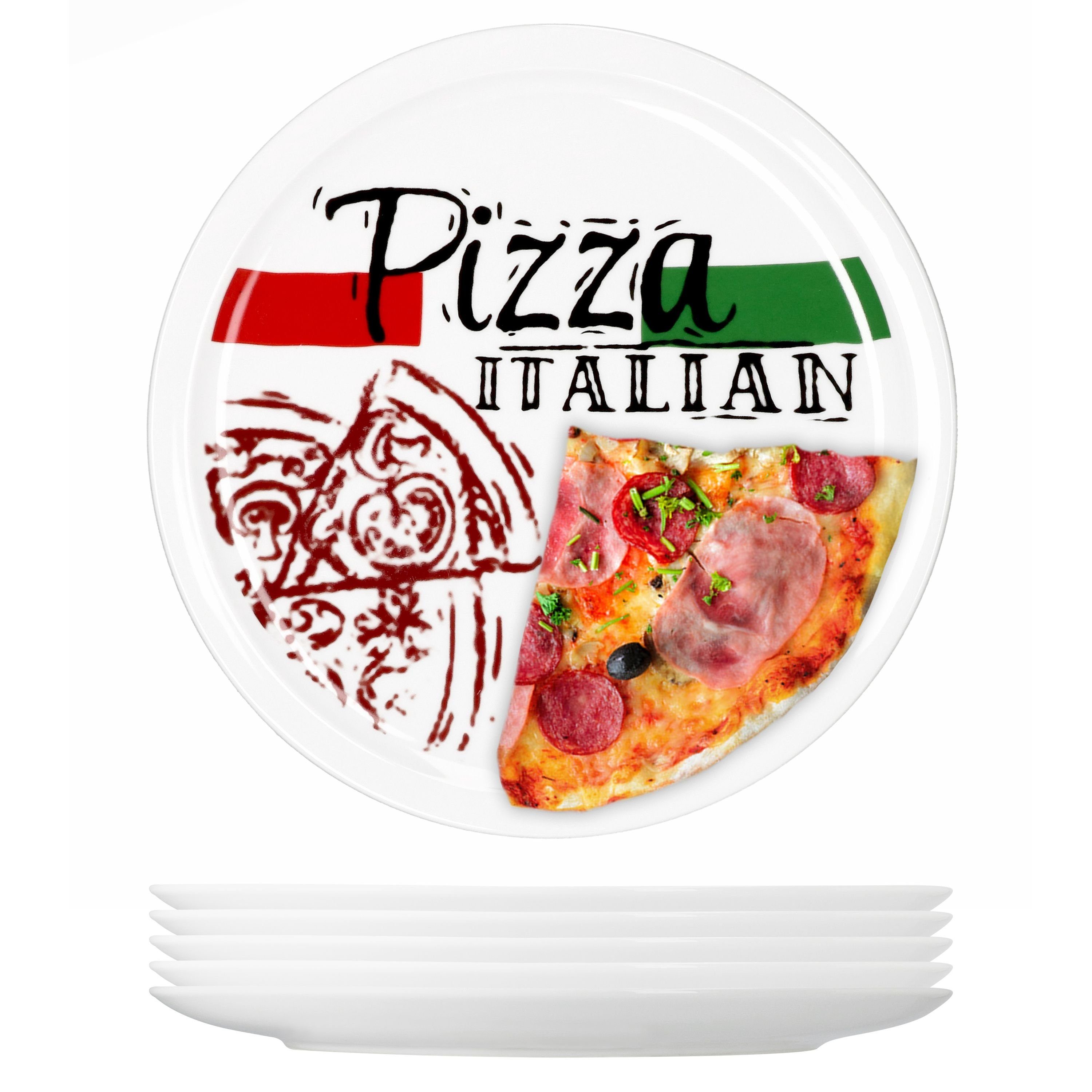 Pizzateller MamboCat 6er Pizzateller 28cm Set Italian Pizza