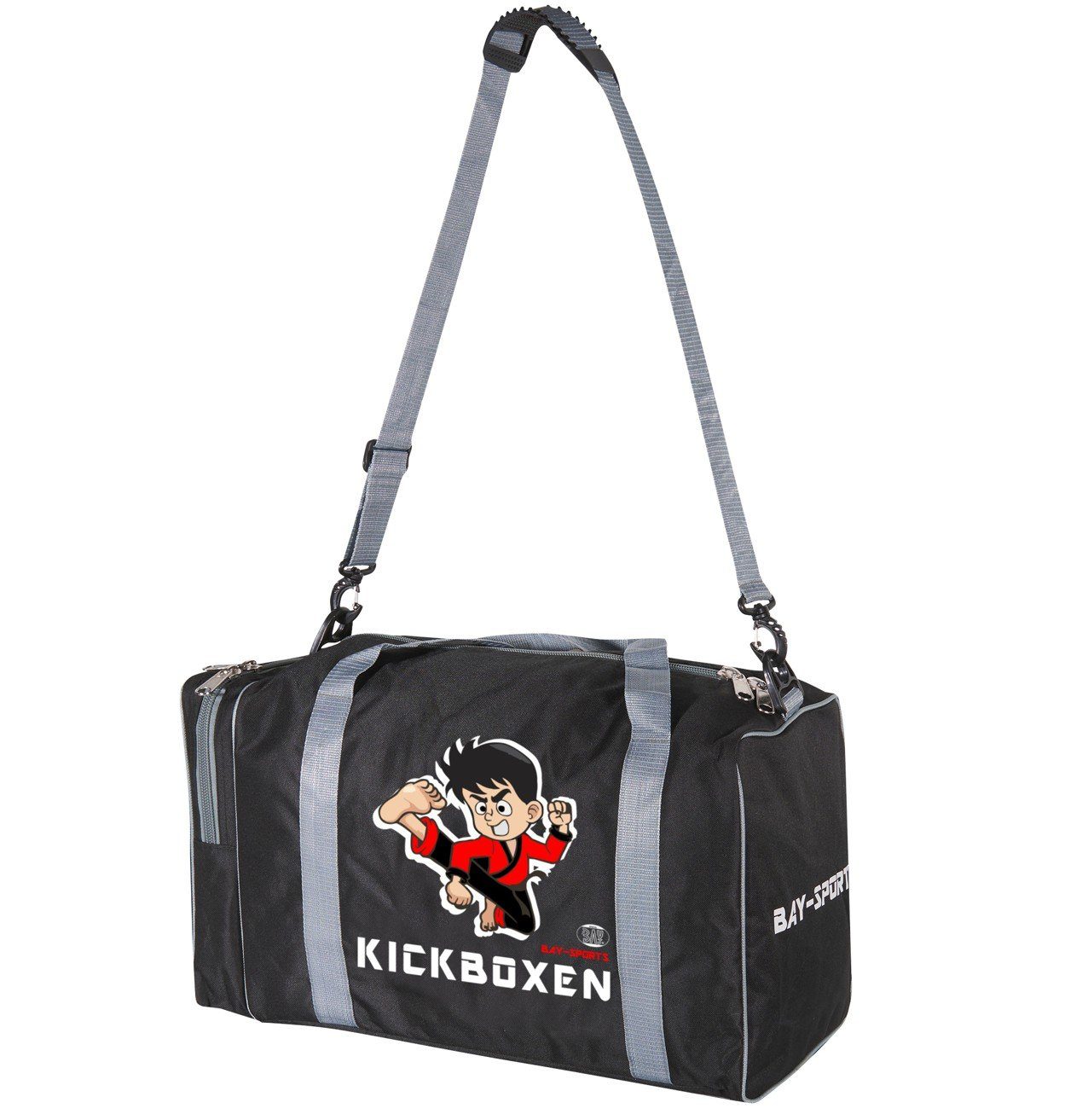 BAY-Sports Sporttasche Kickboxen Kinder cm 50 Sporttasche für schwarz/grau