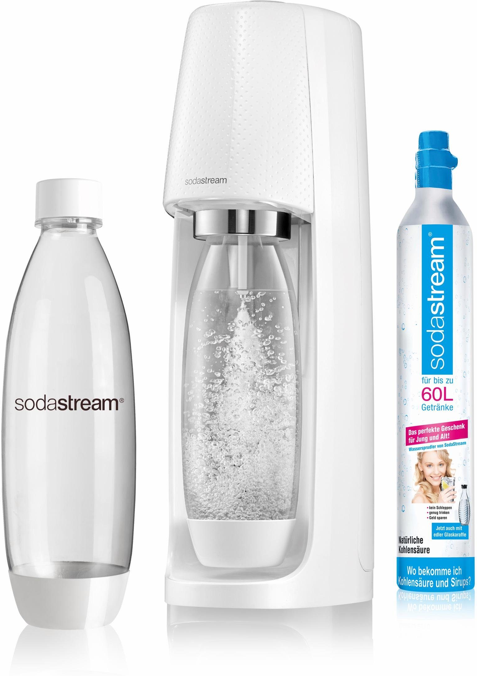 SodaStream Wassersprudler Easy, (Set, 3-tlg., 1 Wassersprudler, 1 PET- Flasche, 1 Zylinder)
