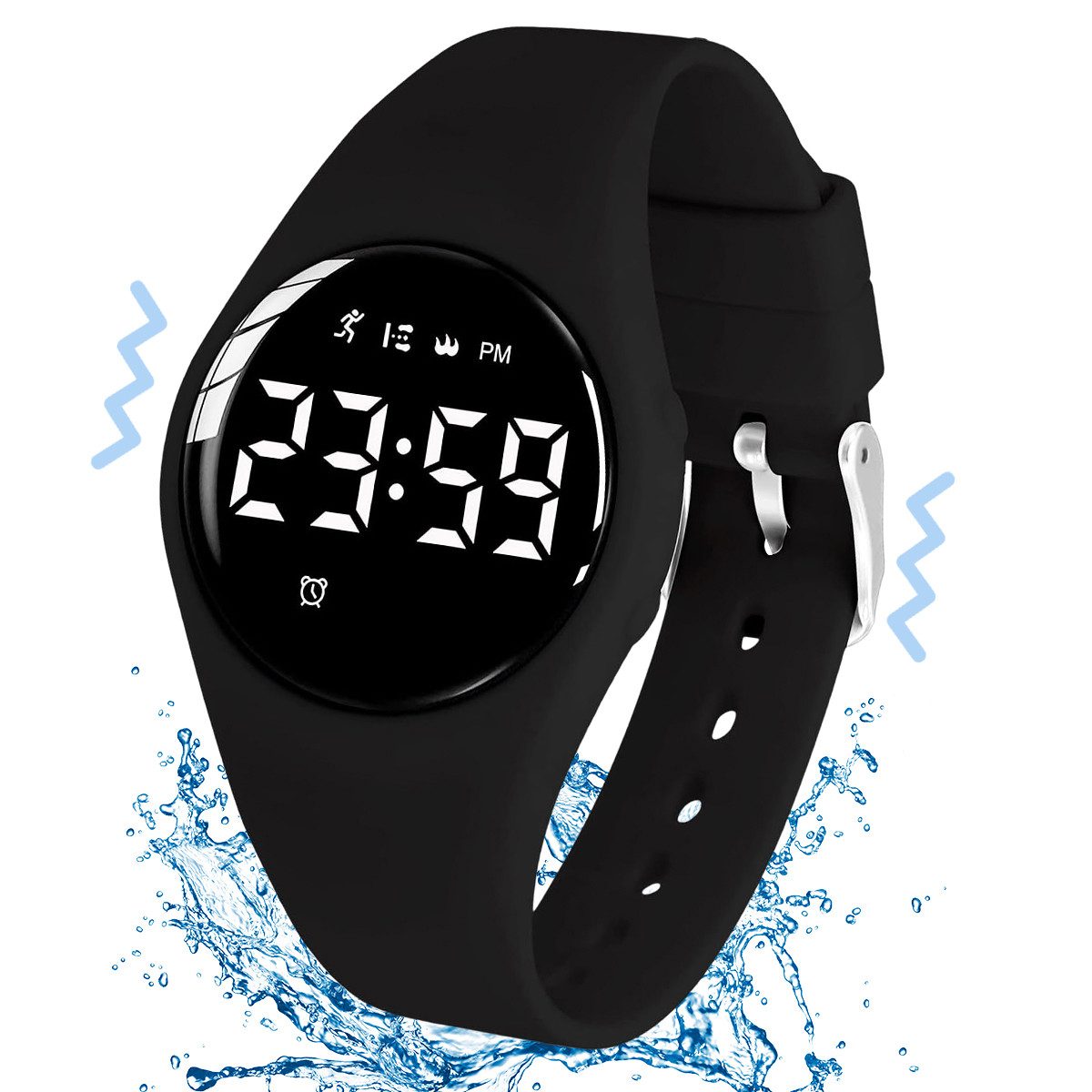 Digitaluhr Kinderuhr Digitaluhren für Mädchen Jungen, Wasserdichte Uhren