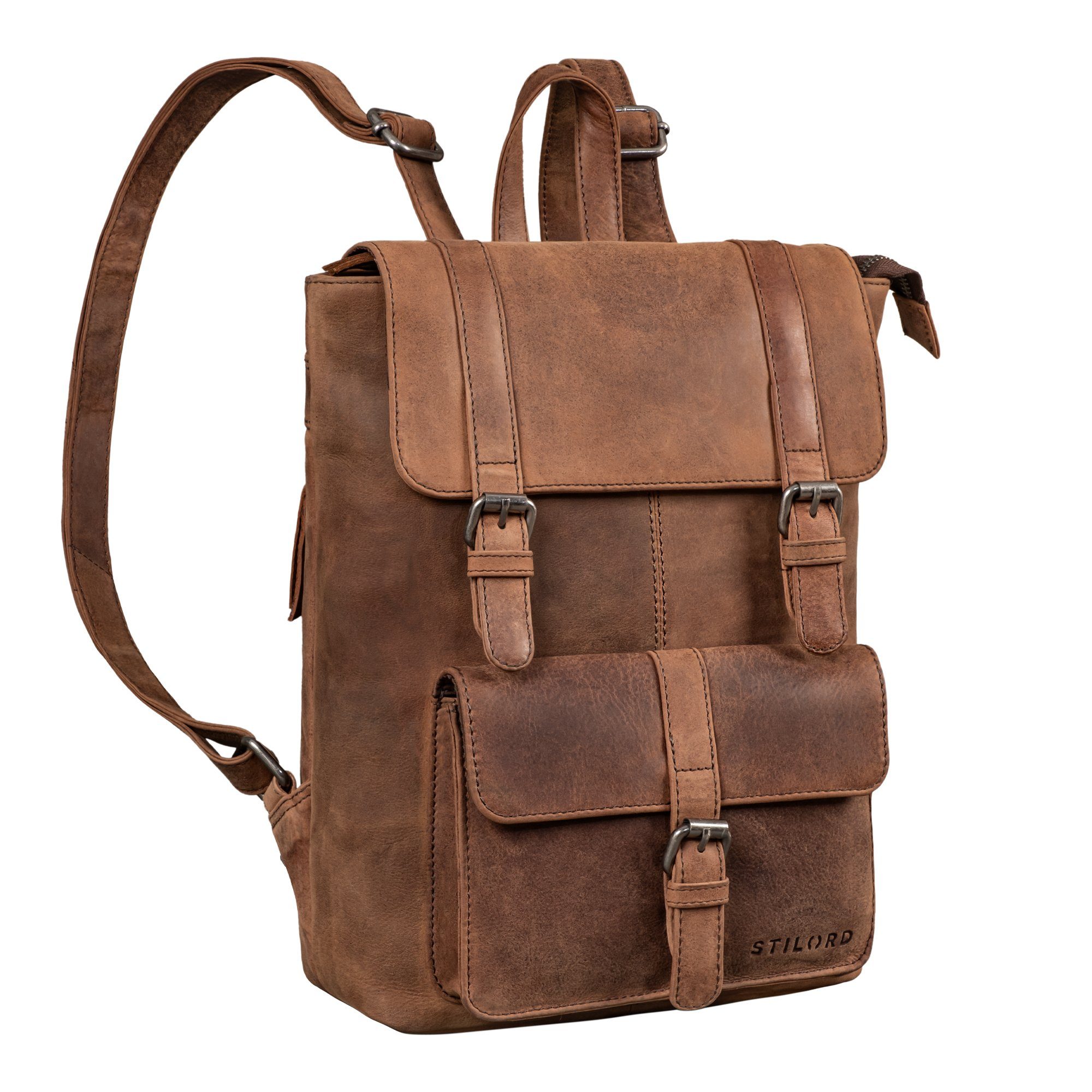 STILORD Cityrucksack "Franka" Kleiner Lederrucksack Vintage