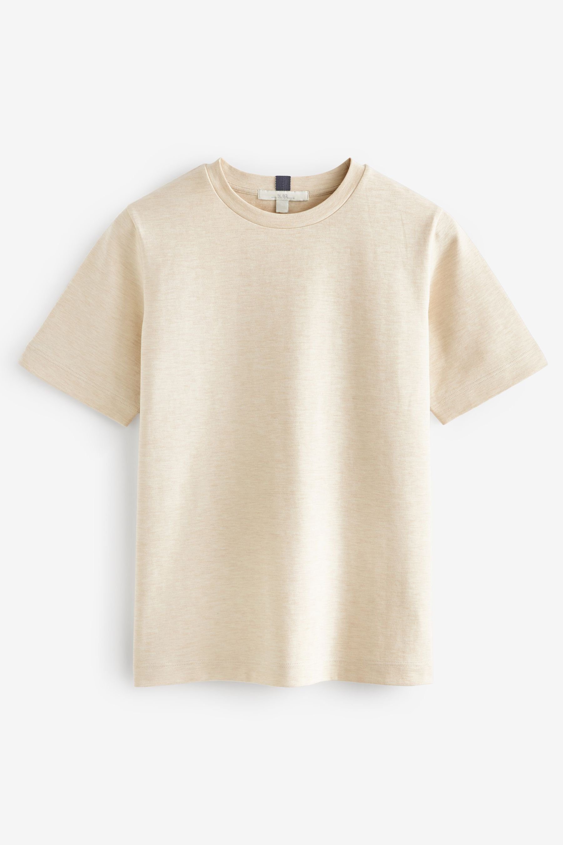 Next T-Shirt Schweres T-Shirt mit Rundhalsausschnitt (1-tlg) Oatmeal Cream