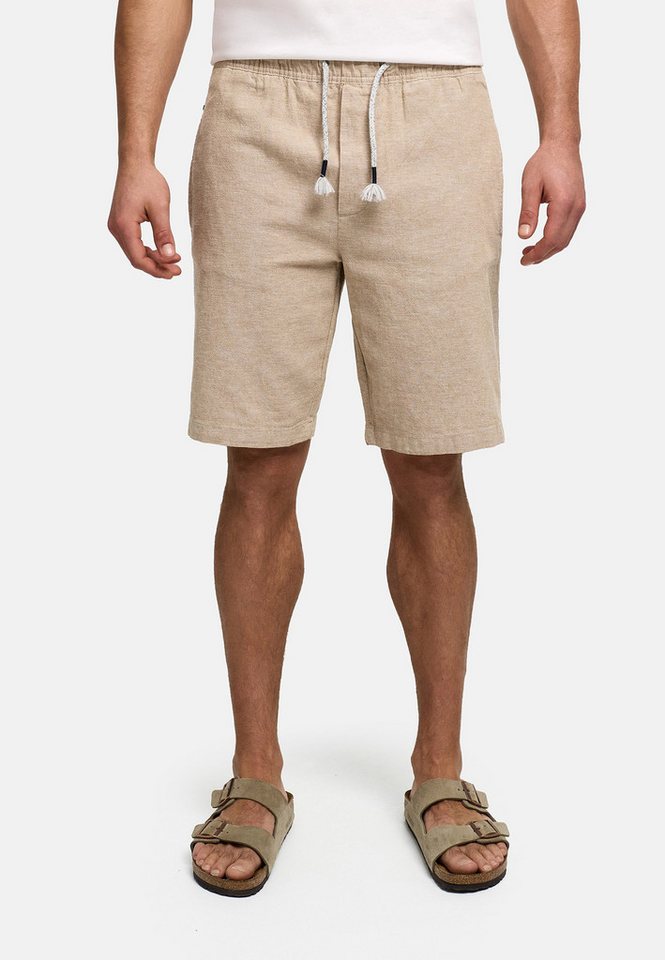 INDICODE Leinenhose Herren INLino Leinen Shorts mit Kordelzugbund mit elastischem Bund und Bindekordel in sommerlich leichter Qualität