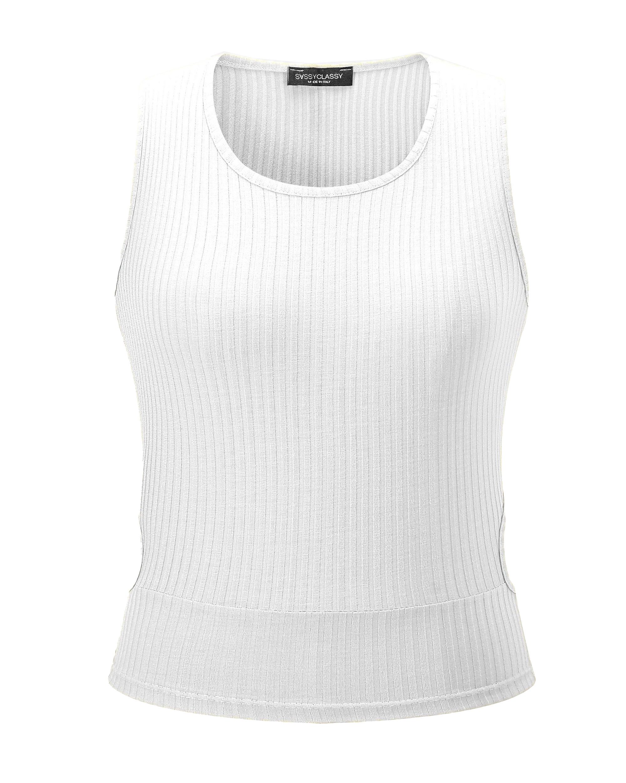 SASSYCLASSY Tanktop Geripptes Top mit Cut-Out günstig online kaufen