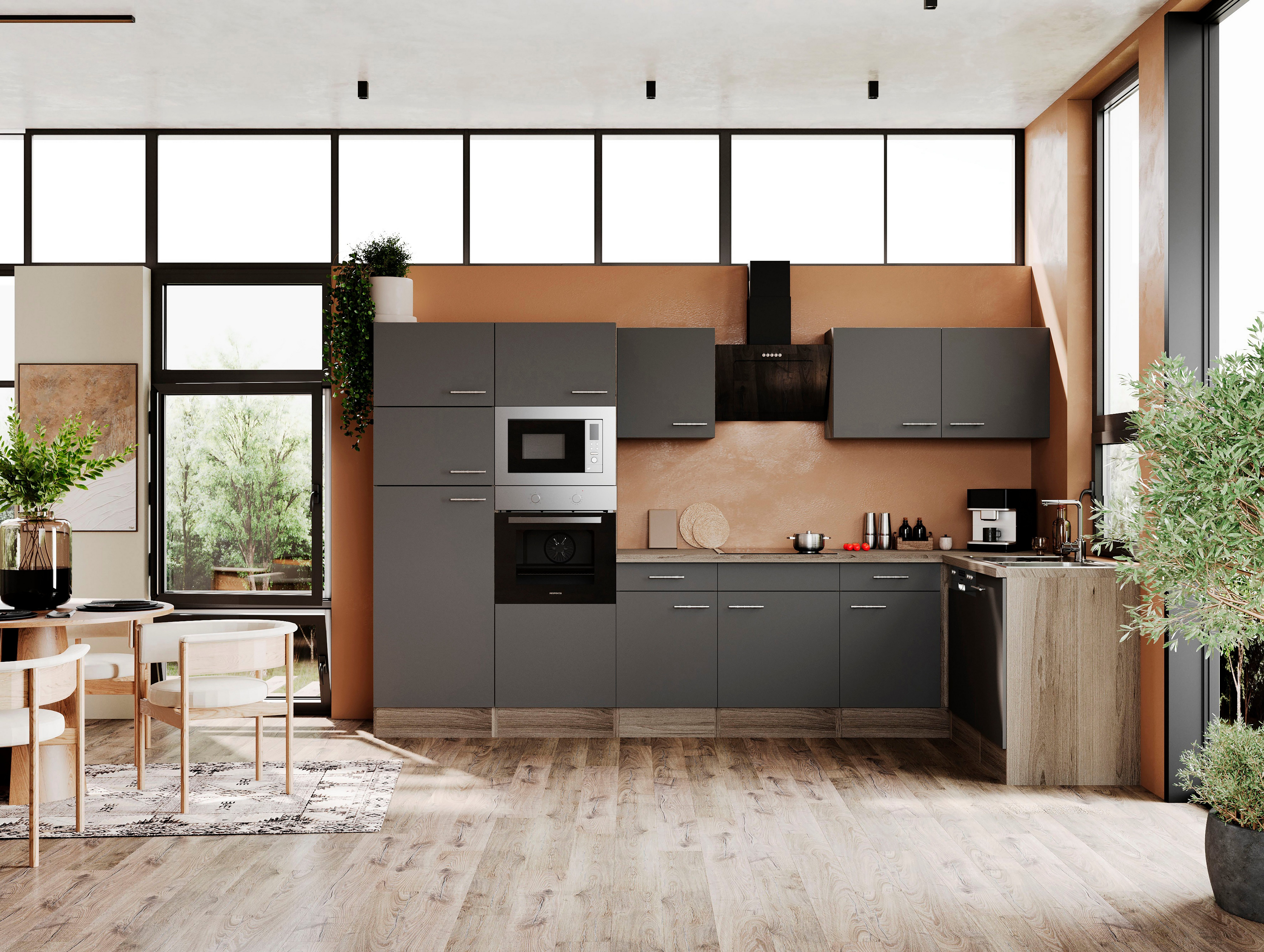 RESPEKTA Küchenzeile Oliver, Breite 340 cm, wechselseitig aufbaubar günstig online kaufen