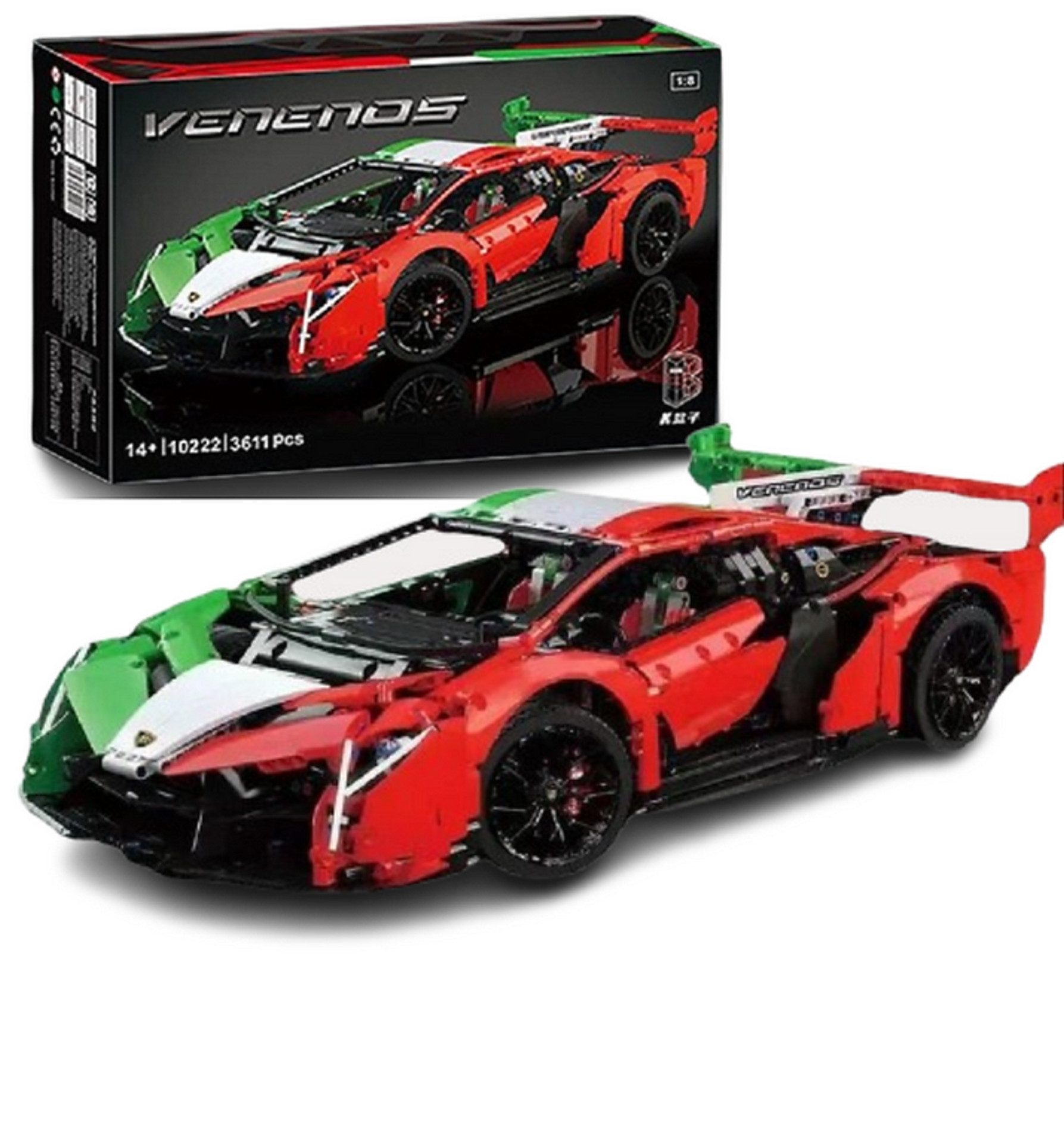 KBOX Kbox 10222 Lamborghini Venenos 3.611 Teile Technik Super Car Konstruktions-Spielset, (3611 St)