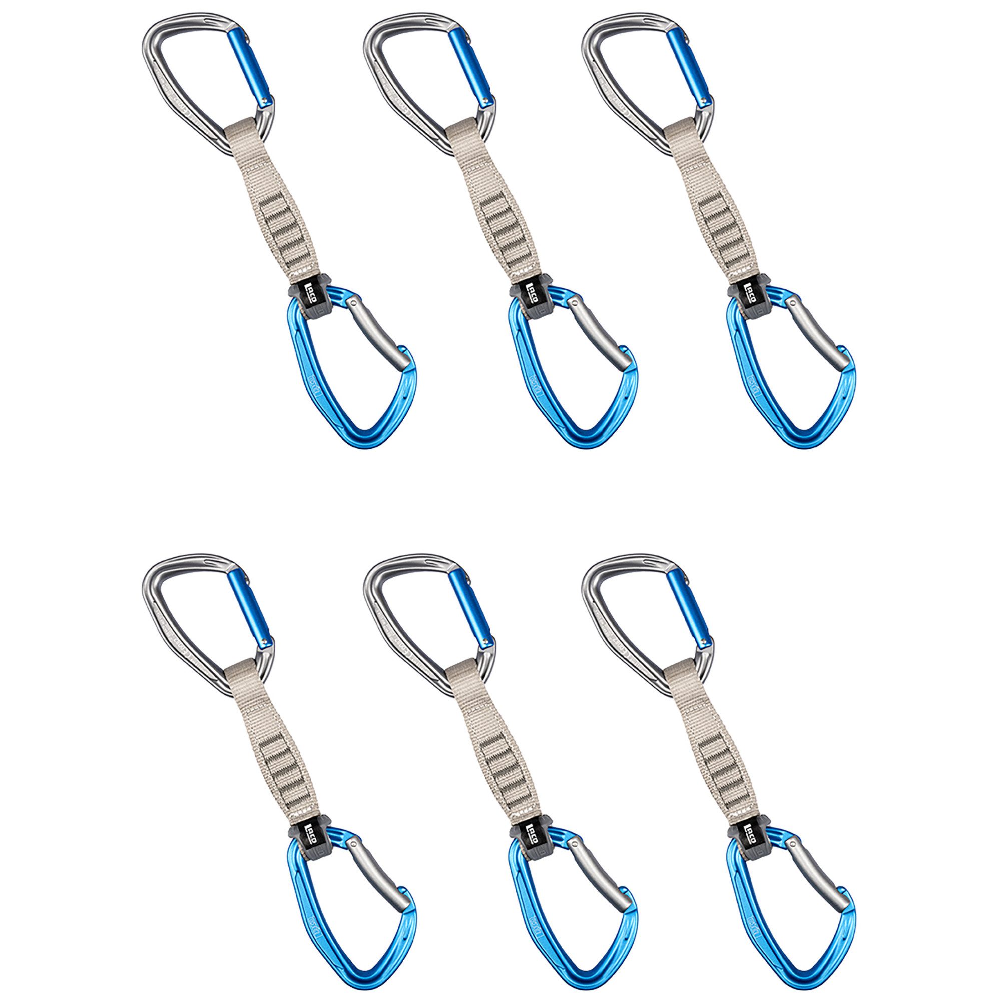 LACD Karabiner Quickdraw AS Express-Set 6-er Pack grey/blue