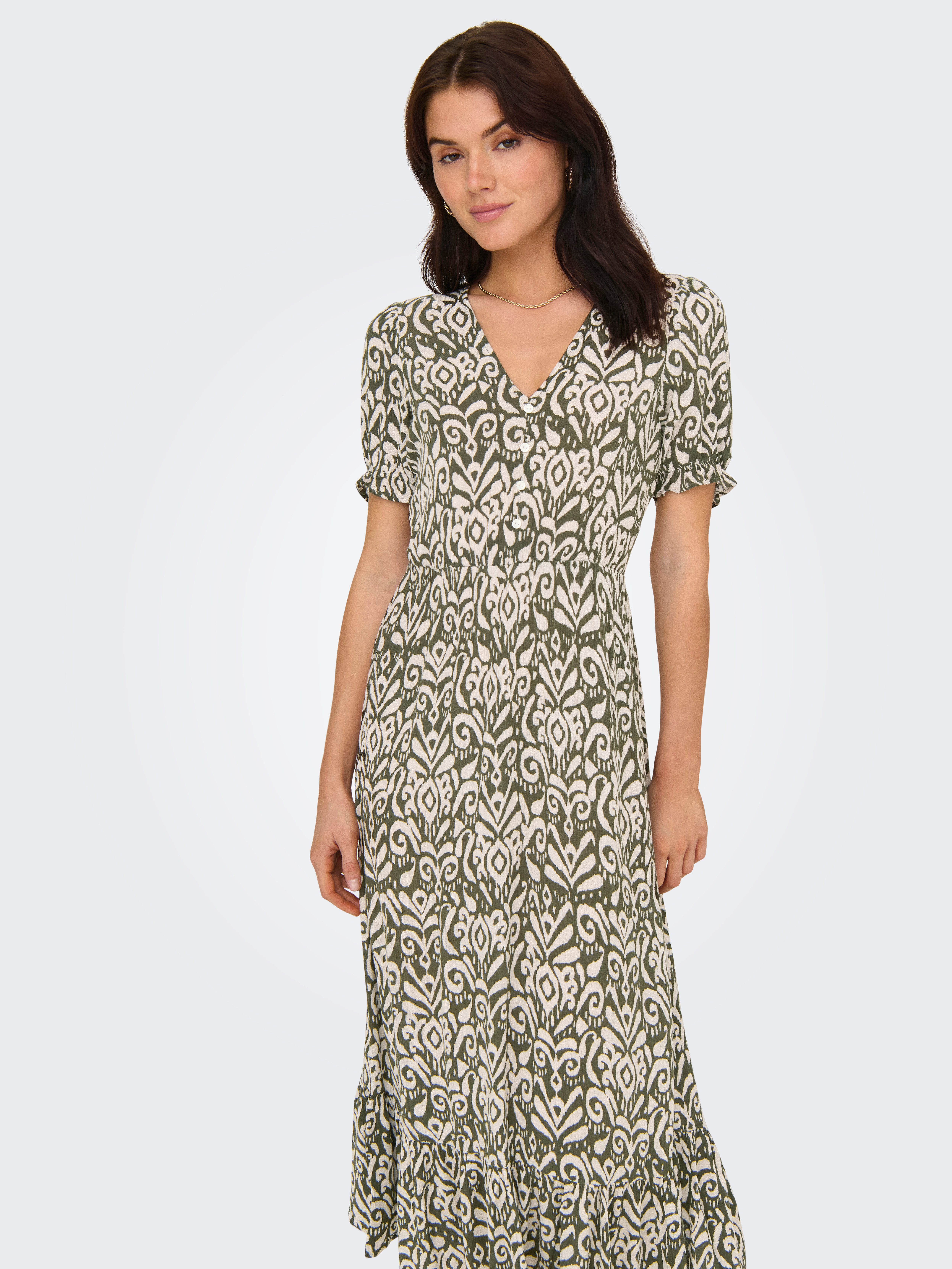 ONLY Maxikleid ONLCHIANTI S/S LONG DRESS WVN NOOS Viskose, regular fit