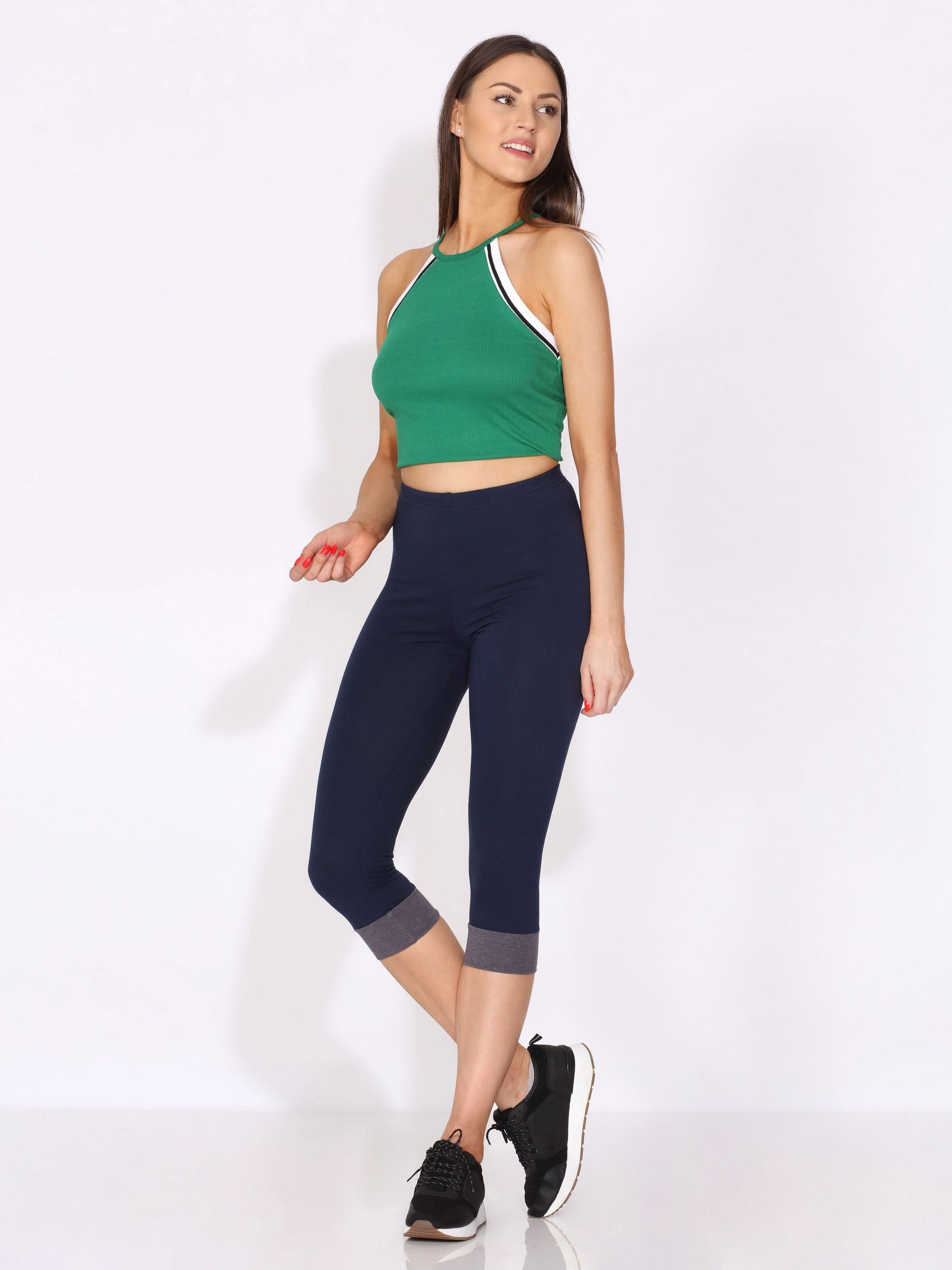Merry Style Leggings Damen Leggings aus Baumwolle mit angenähtem Bündchen MS10-379 (1-tlg) elastischer Bund – Bild 4 von 5