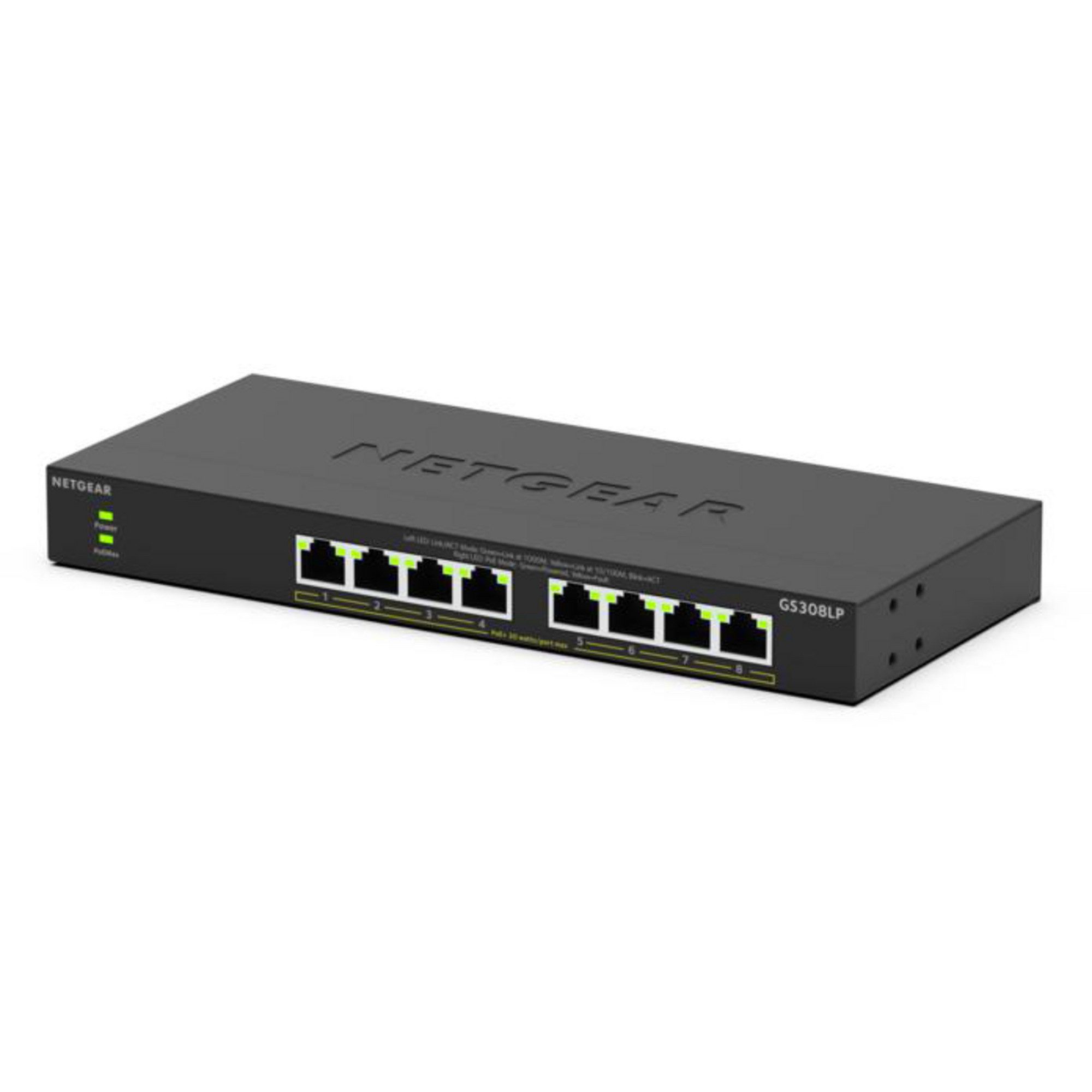 NETGEAR Netgear GS308LP, Switch, (PoE+-Switch mit 8 Netzwerk-Switch