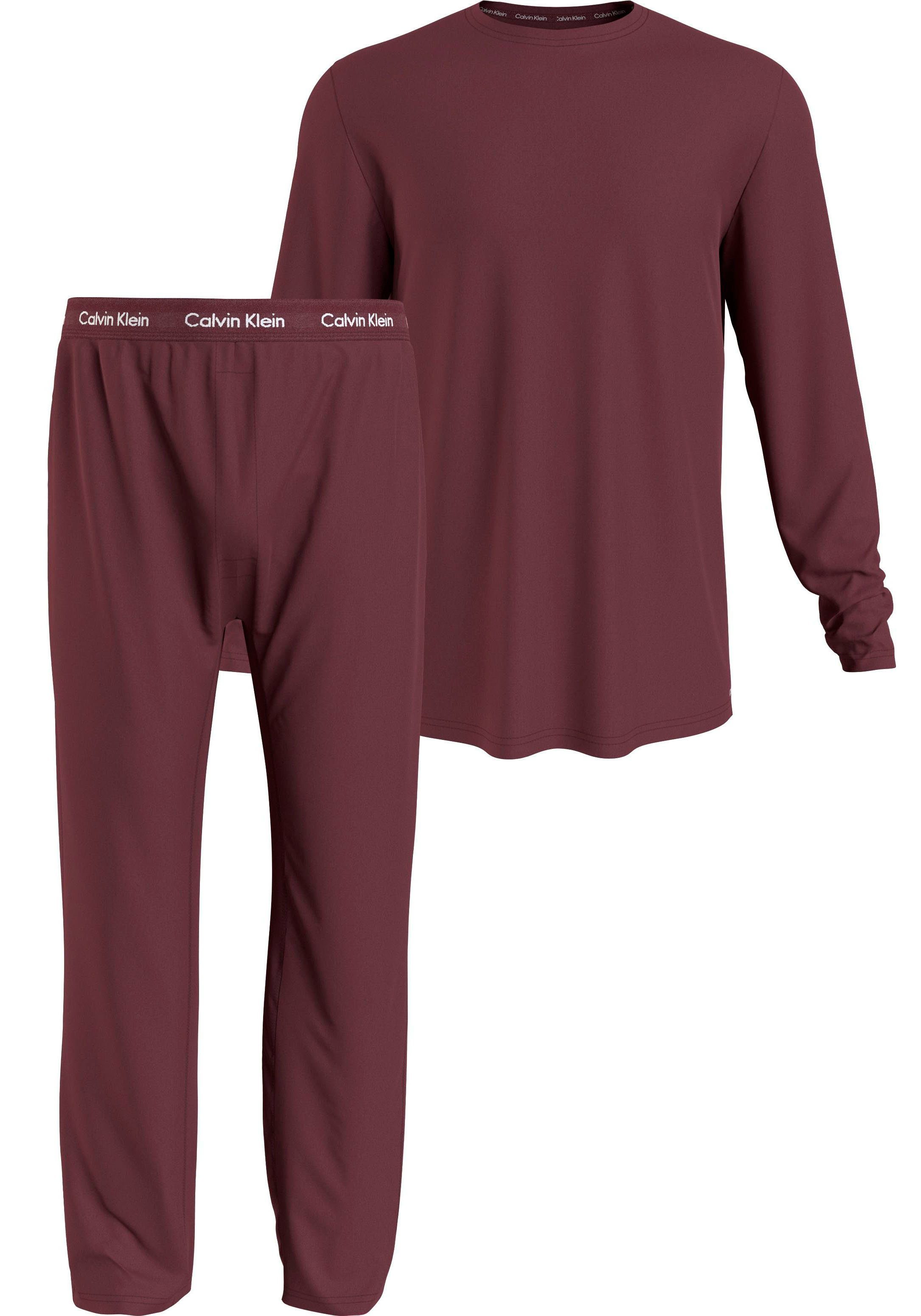 Calvin Klein Underwear Pyjama L/S PANT SET mit schmalem Bein TAWNY_PORT