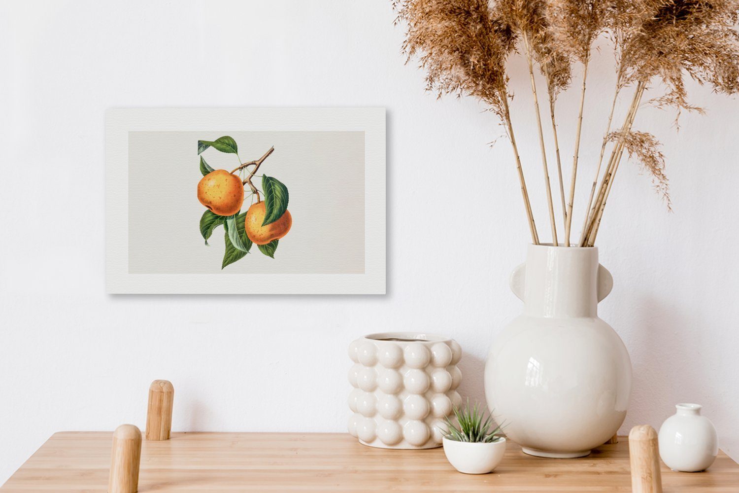Leinwandbild St), 30x20 OneMillionCanvasses® - Wandbild Leinwandbilder, Wanddeko, Aufhängefertig, Obst (1 cm Blätter, - Lebensmittel
