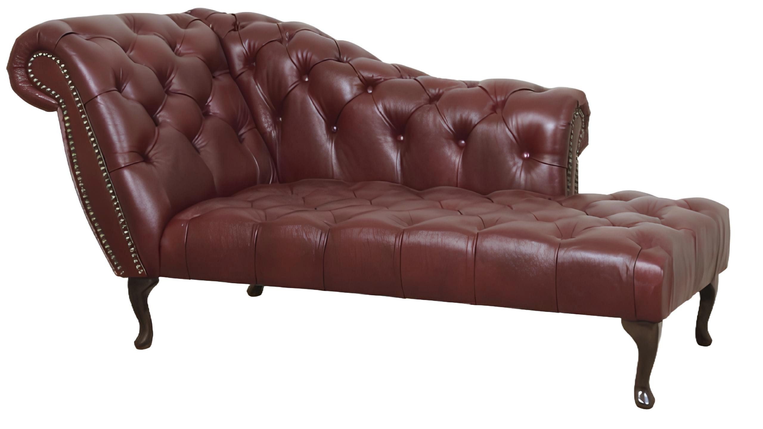 Xlmoebel Chesterfield-Sofa Neu Liege Chaiselongue Sofa mit Leder und Stoff, verziert, Hergestellt in Europa