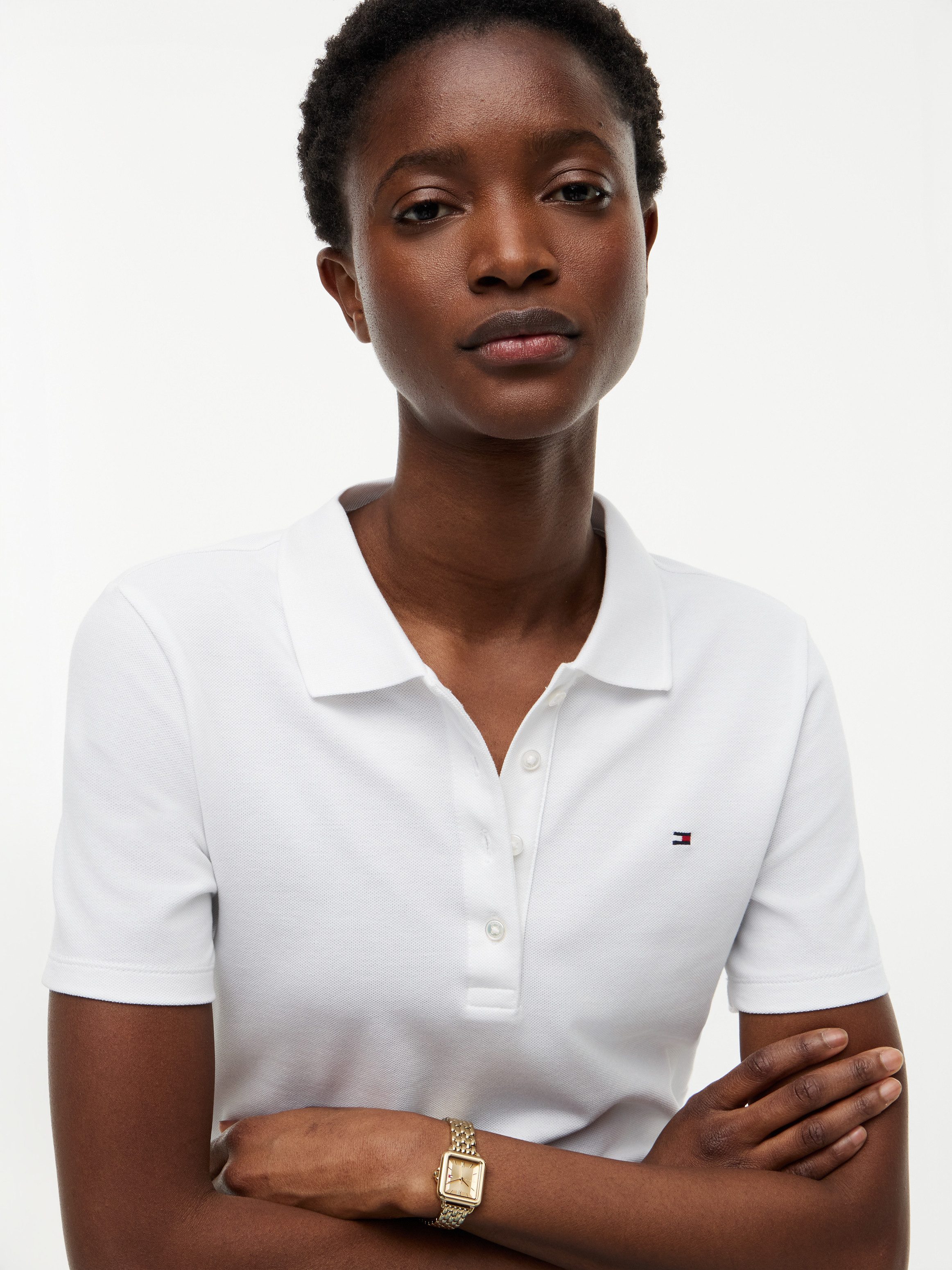 Tommy Hilfiger Poloshirt 1985 SLIM PIQUE POLO SHORT SLEEVE mit Tommy Hilfiger Logo-Flag