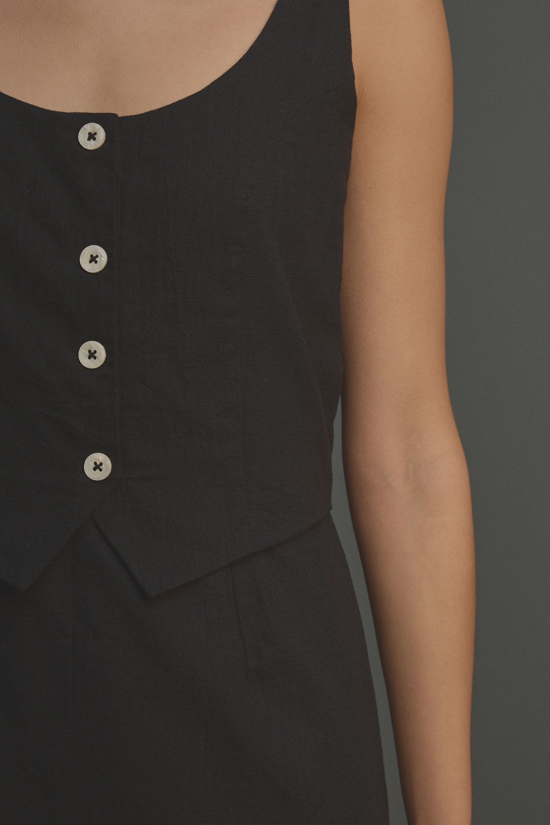 Next Minikleid Ärmelloses Minikleid mit Weste aus 100 % Baumwolle (1-tlg)
