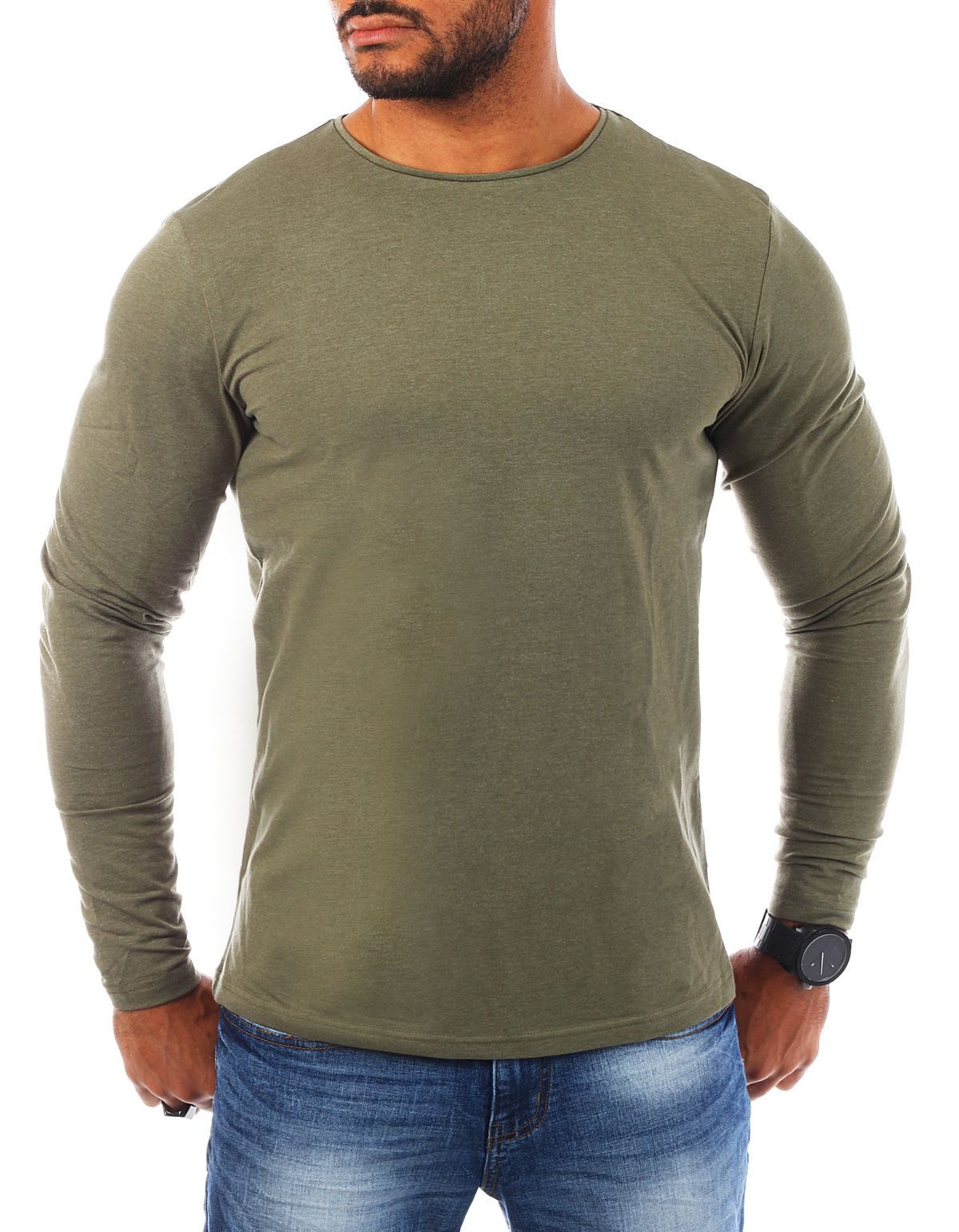 Young & Rich Langarmshirt Herren Uni Basic Longsleeve Rundhals round-Neck U günstig online kaufen