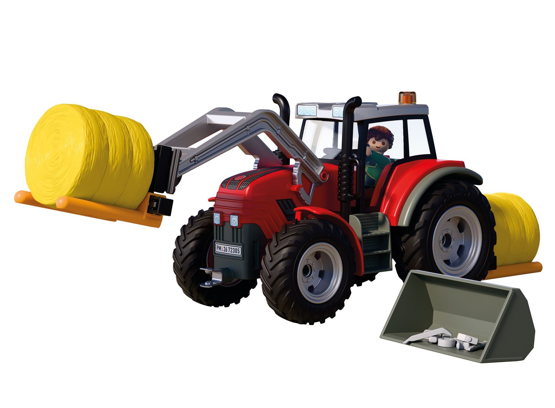 Playmobil® Großer Traktor mit Heuballen (72305), Country Konstruktions-Spielset, Made in Germany