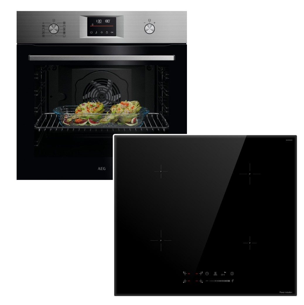 AEG Backofen-Set Backofen SurroundCook Pyrolyse+keenberk Induktionskochfeld TouchSlider, Pyrolyse-Selbstreinigung