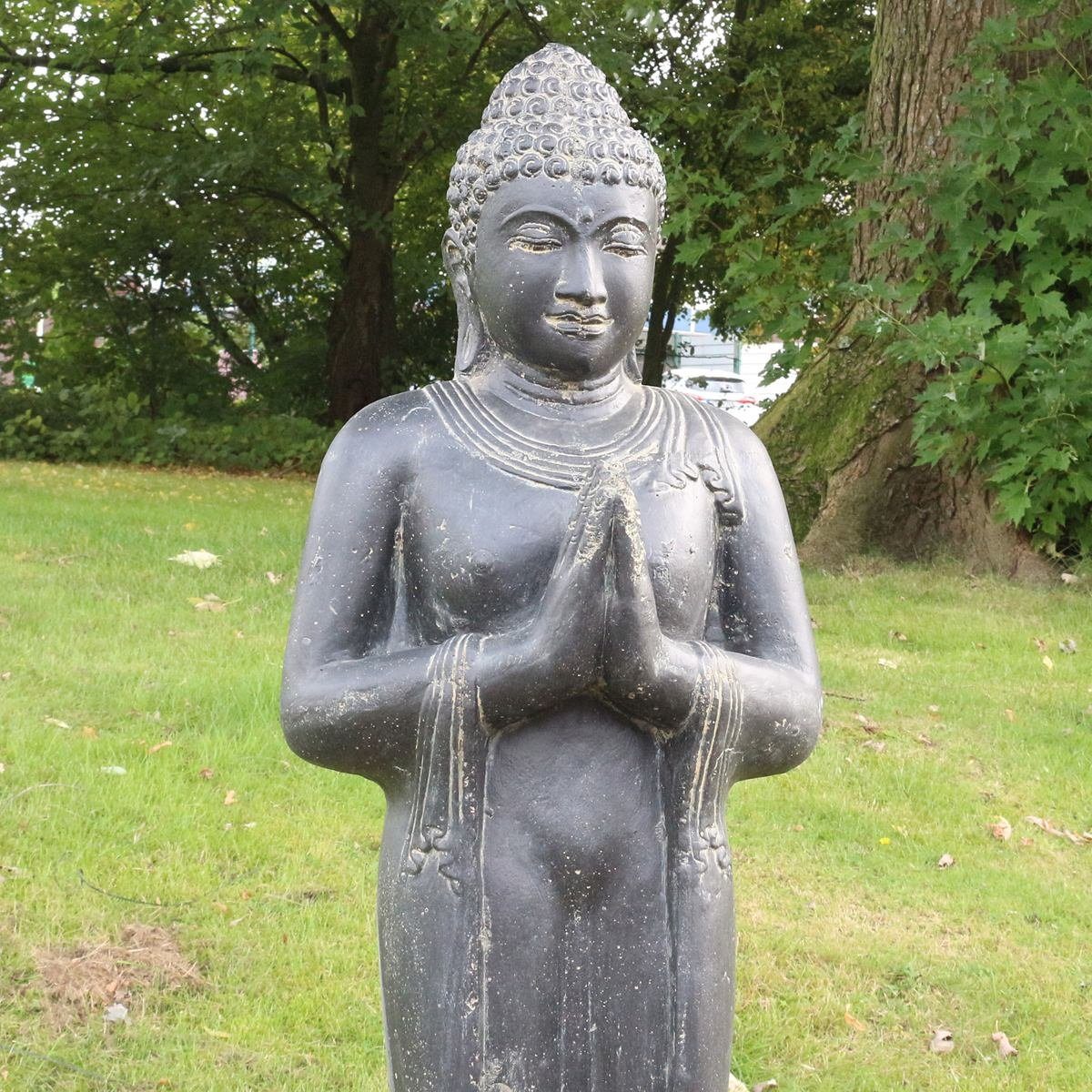 traditionelle im Große St), Galerie Steinfigur Dekofigur Handarbeit Greetings Buddha 117 Herstellung (1 Ursprungsland Garten in cm Oriental