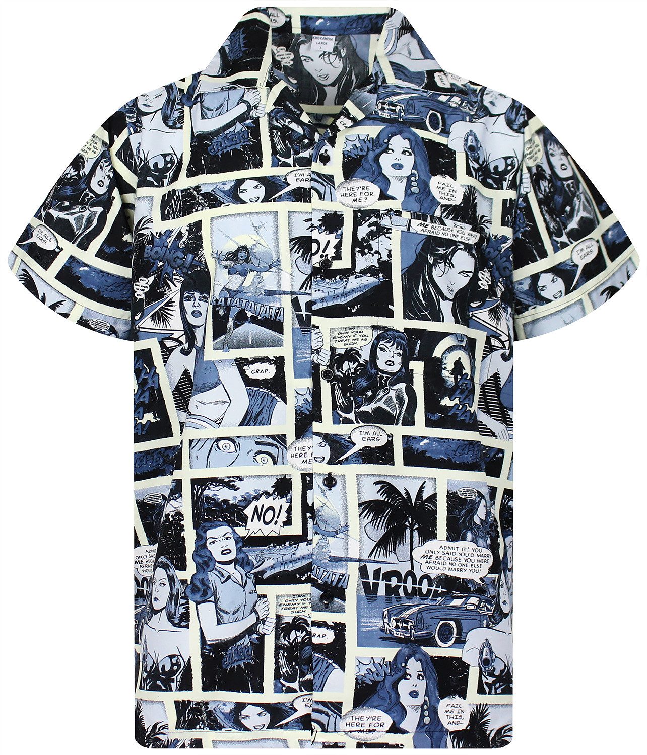 King Kameha Hawaiihemd Comic Funky Hawaii-Hemd günstig online kaufen