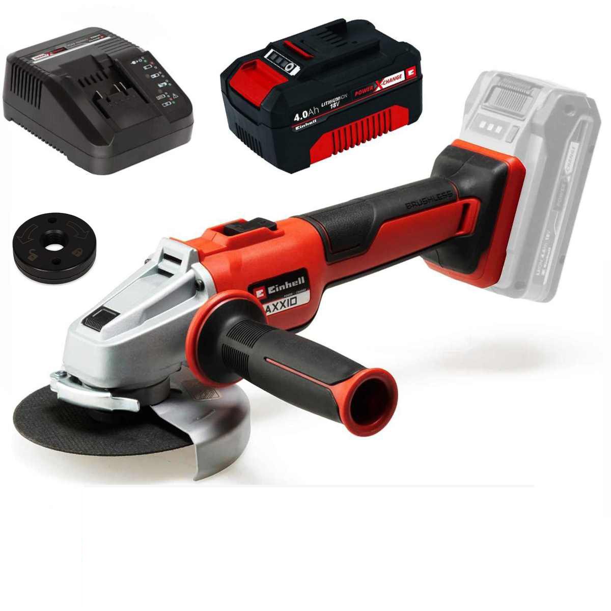 Einhell Akku-Winkelschleifer Einhell AXXIO 18/125 Q Li-18 V,mit Akku 4 Ah / Ladegerät