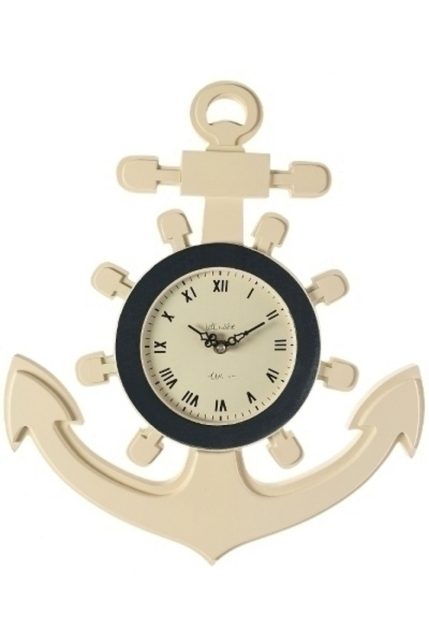 elbmöbel Wanduhr Wanduhr Anker (Wanduhr: Anker 44 x 38 x 3 cm maritim holz weiß). € 34,90