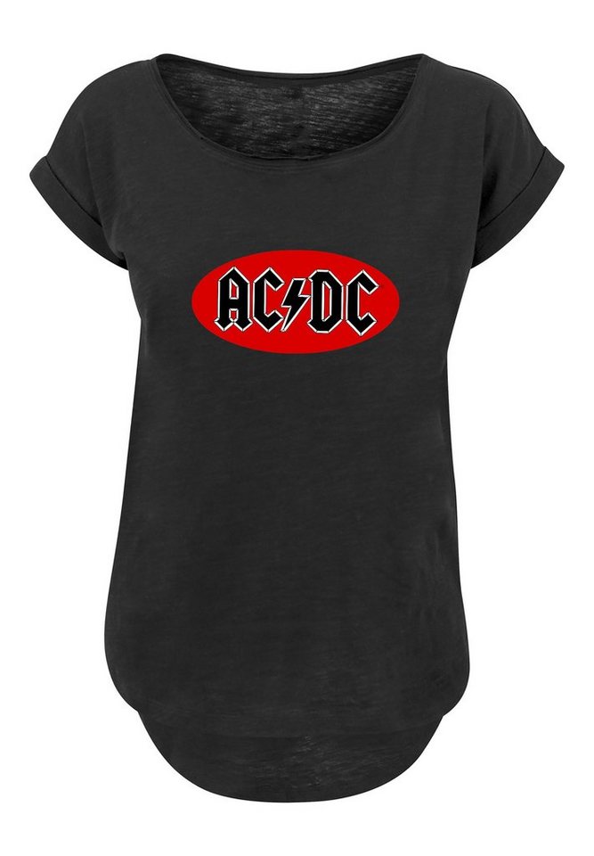 F4NT4STIC T-Shirt ACDC Red Circle Logo für Kinder & Herren Print, Hinten  extra lang geschnittenes Damen T-Shirt