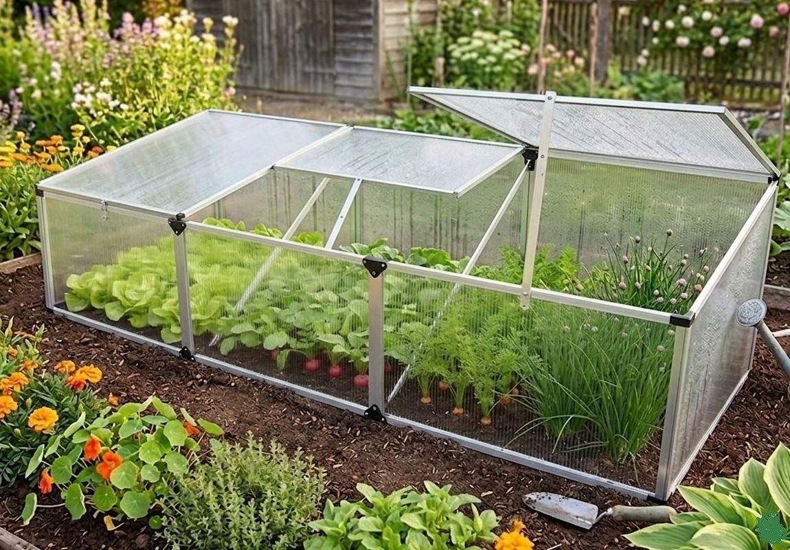 BruKa Frühbeet 180 cm GROWBOX XL Aluminium Gewächshaus Frühbeetkasten Treibhaus