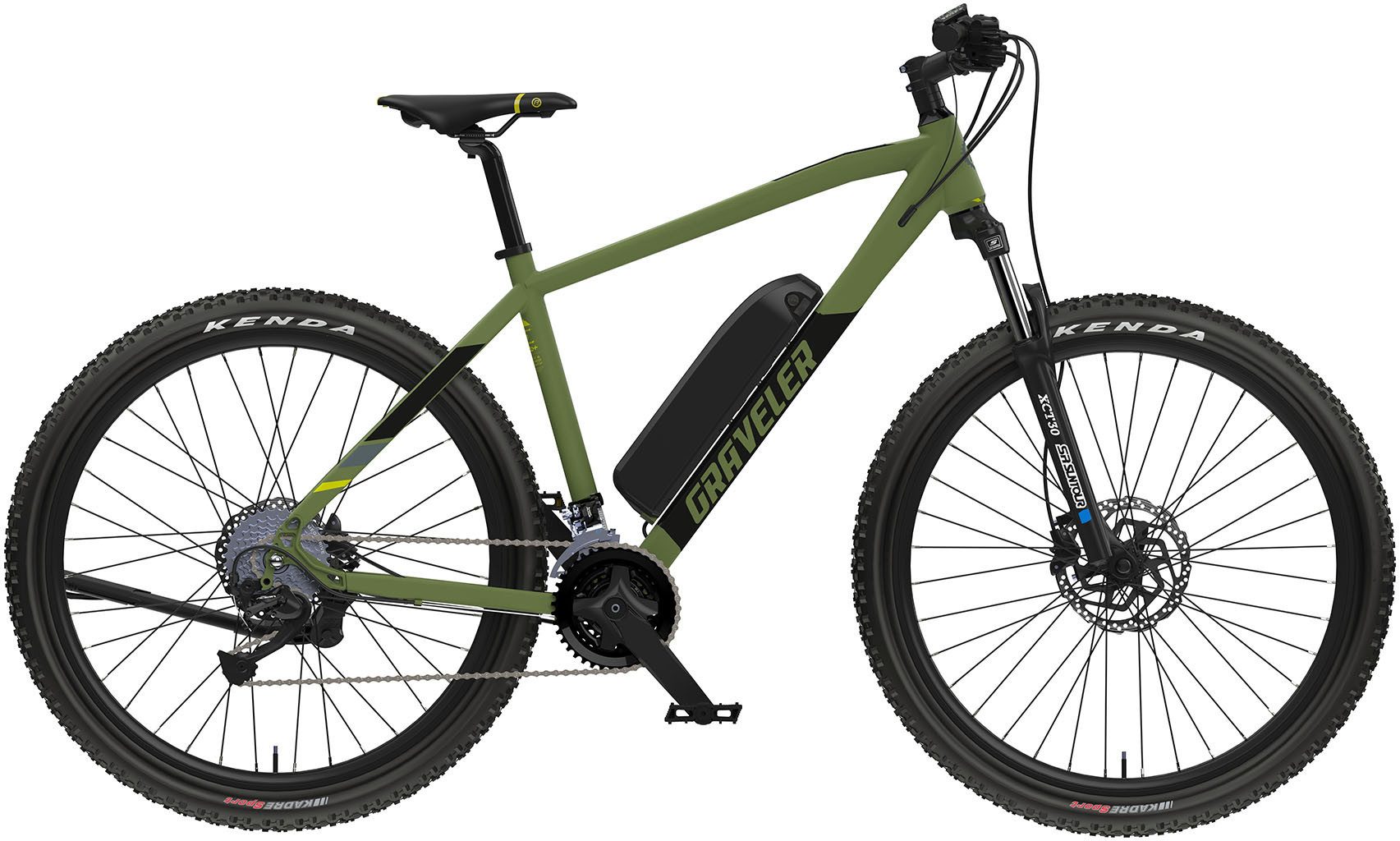 Prophete E-Bike Mountainbike Graveler 27.5“, 24 Gang Shimano Acera Schaltwerk, Kettenschaltung, Heckmotor, 374 Wh, Pedelec, Elektrofahrrad für Damen und Herren, MTB
