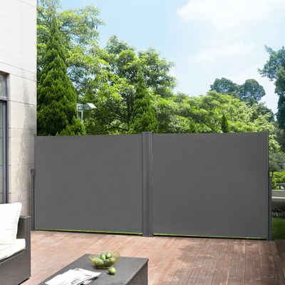 pro.tec Seitenarmmarkise Alcazaba Doppelmarkise 160x600 cm grau