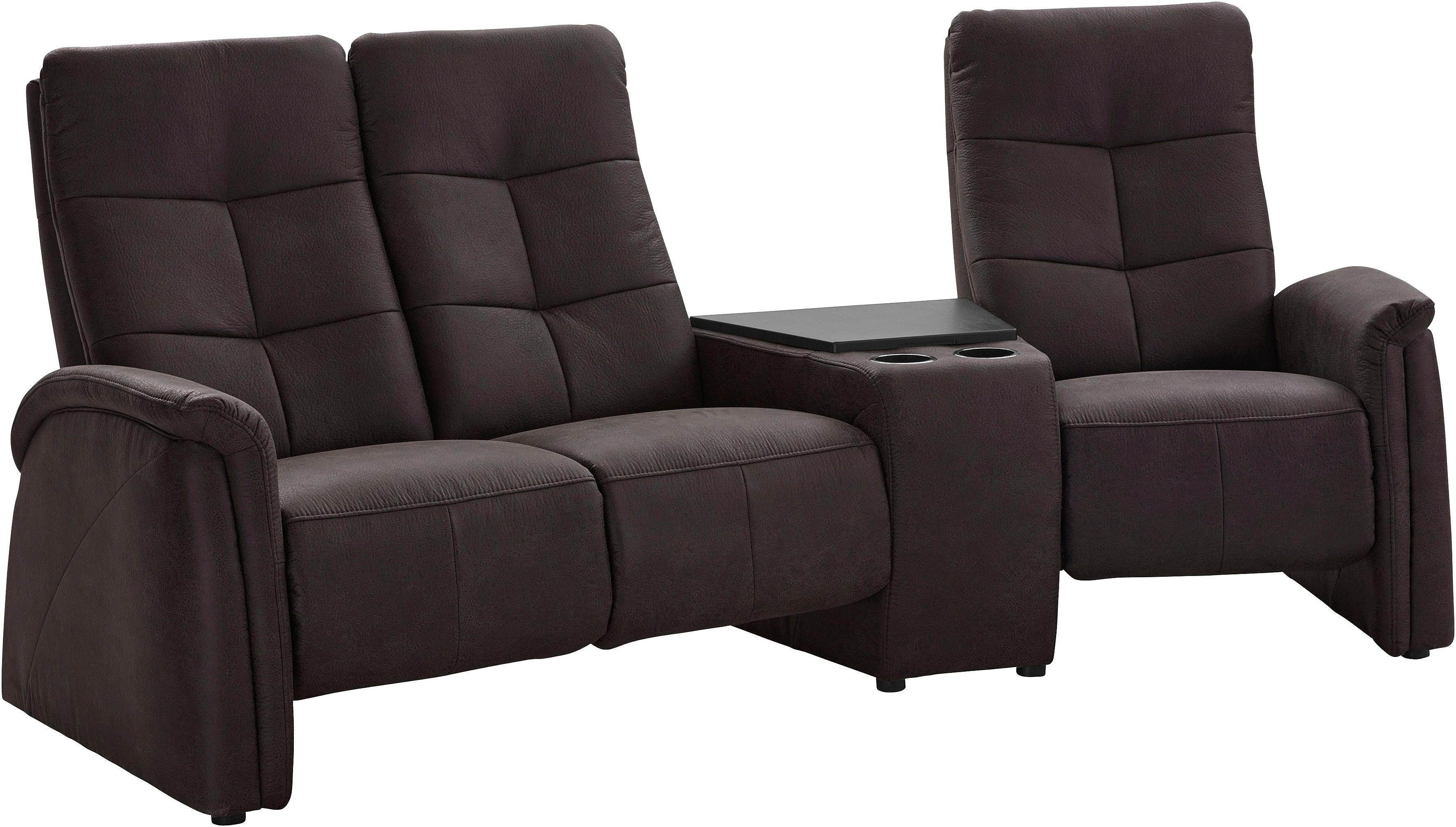 exxpo - sofa fashion 3-Sitzer Tivoli, Kinosofa mit Relaxfunktion, mit Ablagetisch und Stauraum, bequem und komfortabel, hohe Rückenlehne