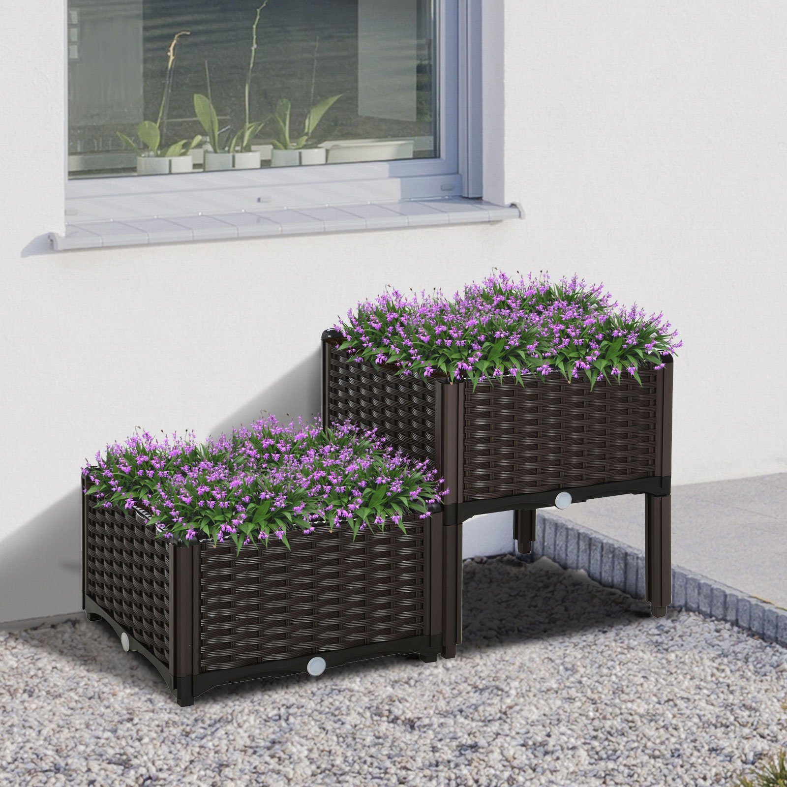 Outsunny Hochbeet Pflanzkasten mit Abflusslöchern (Blumenständer, günstig online kaufen